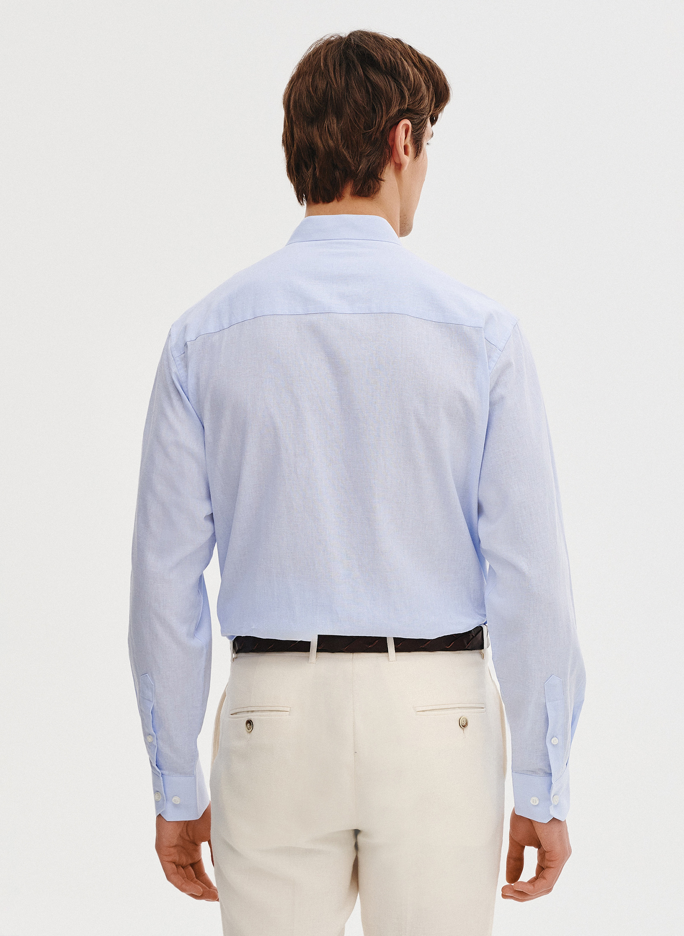 PAKO LORENTE - Niebieska koszula męska z lnu i bawełny - Pako Lorente