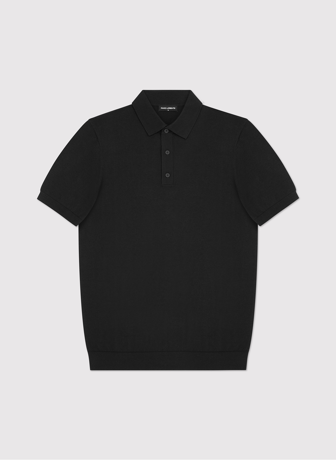 PAKO LORENTE - Czarny swetrowy t-shirt polo - Pako Lorente