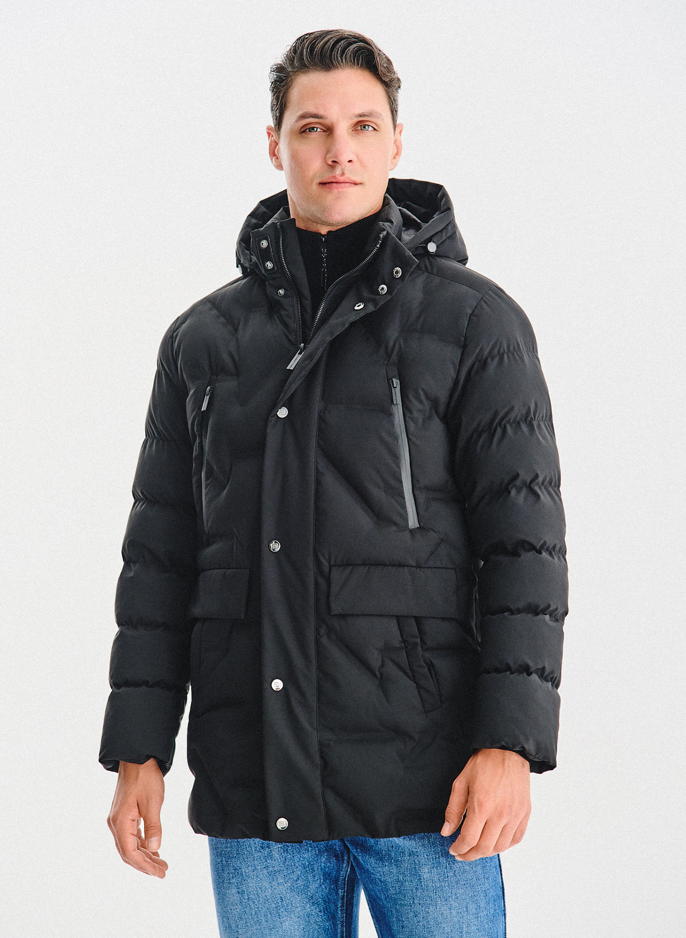 Czarna kurtka męska na zimę - Pako Lorente