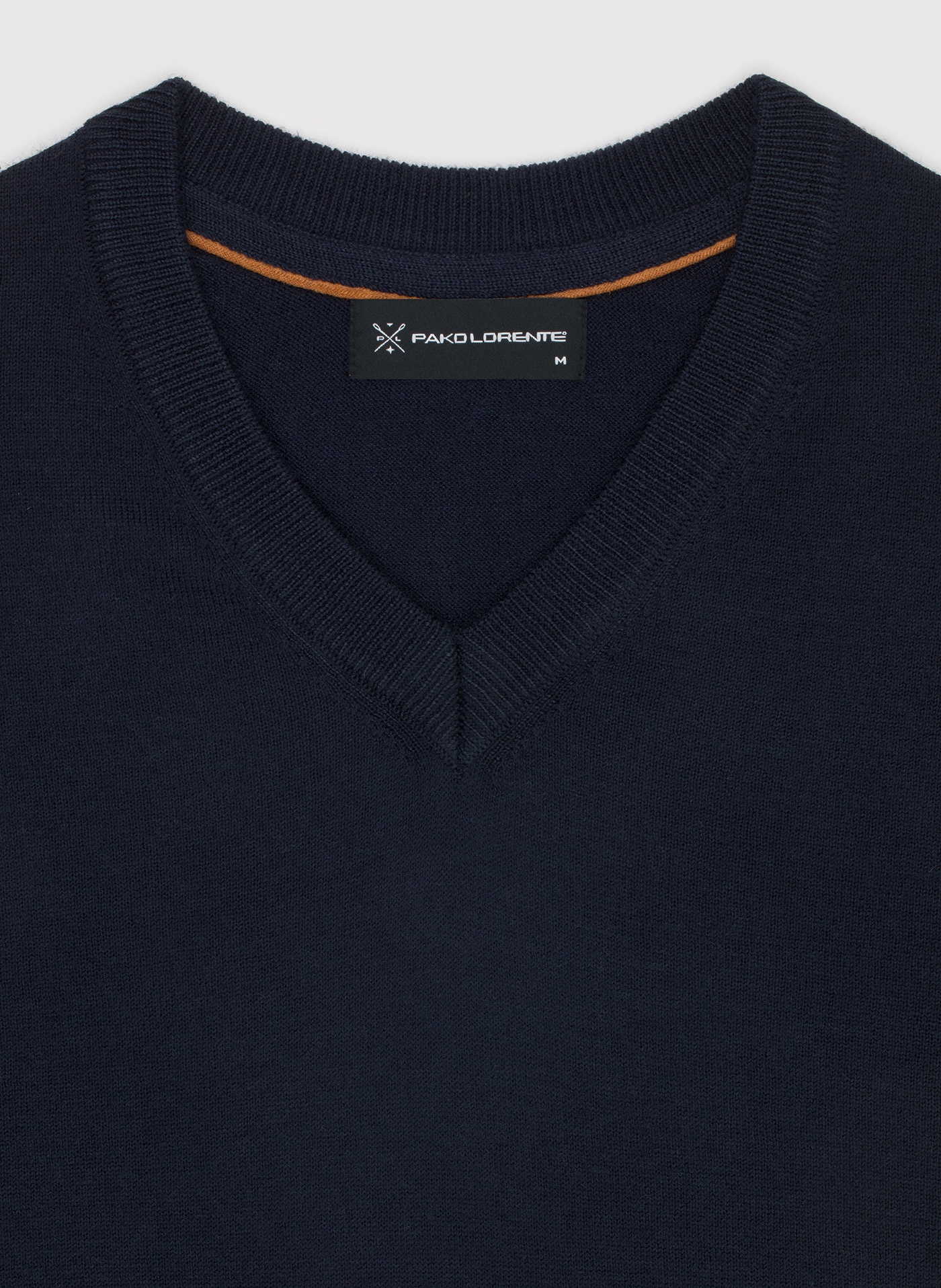 Granatowy męski sweter w serek - Pako Lorente