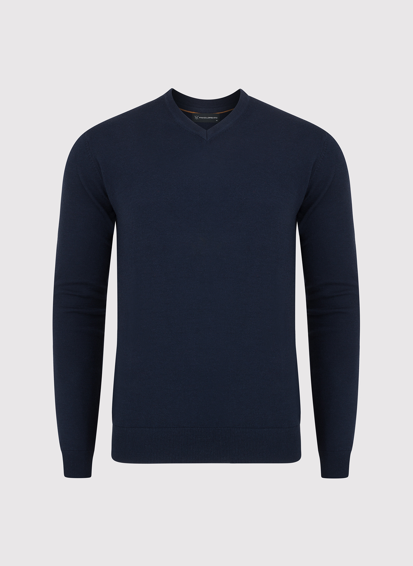 Granatowy męski sweter w serek - Pako Lorente