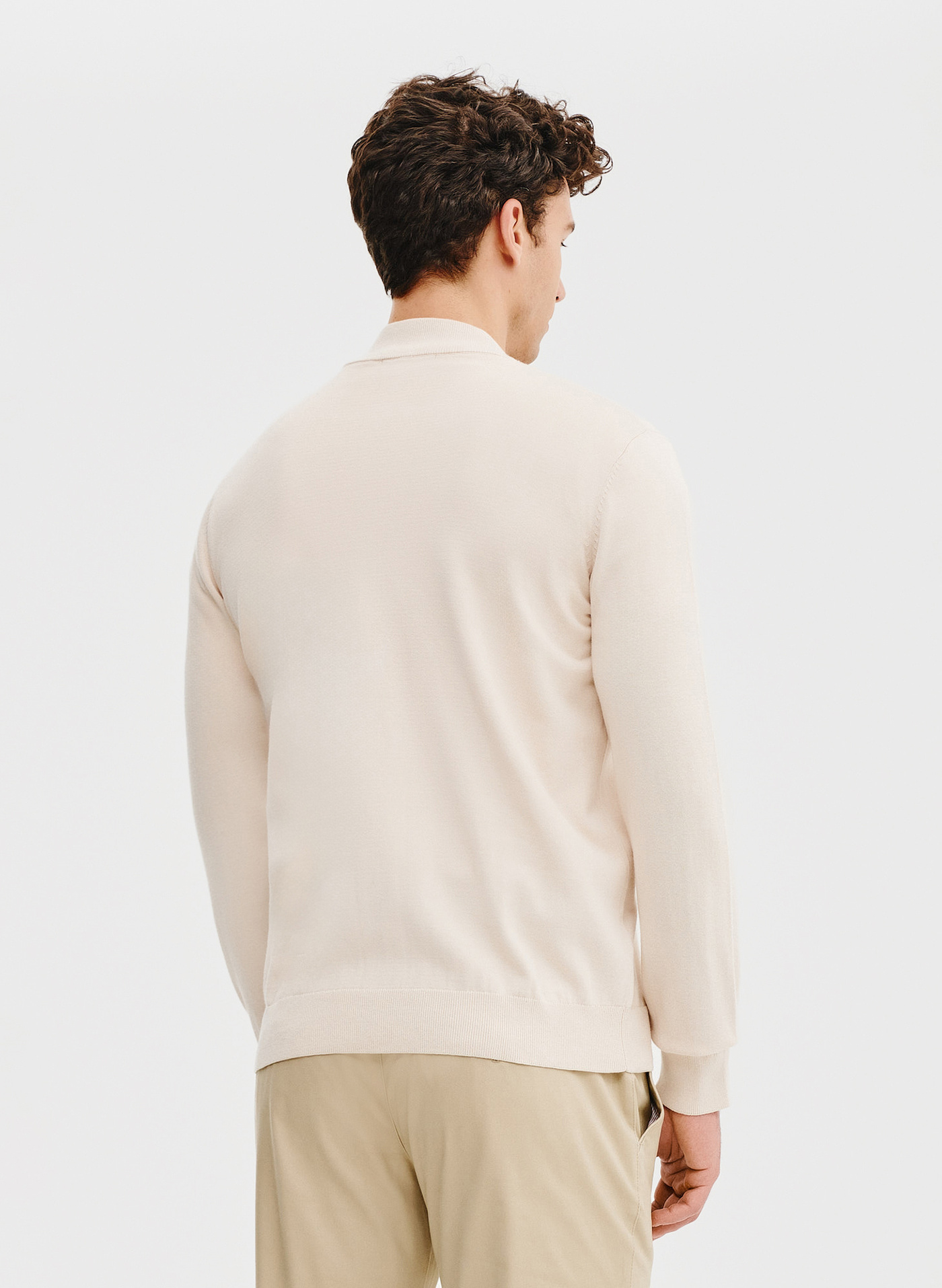 Sweter męski rozpinany w kolorze beżowym - Pako Lorente