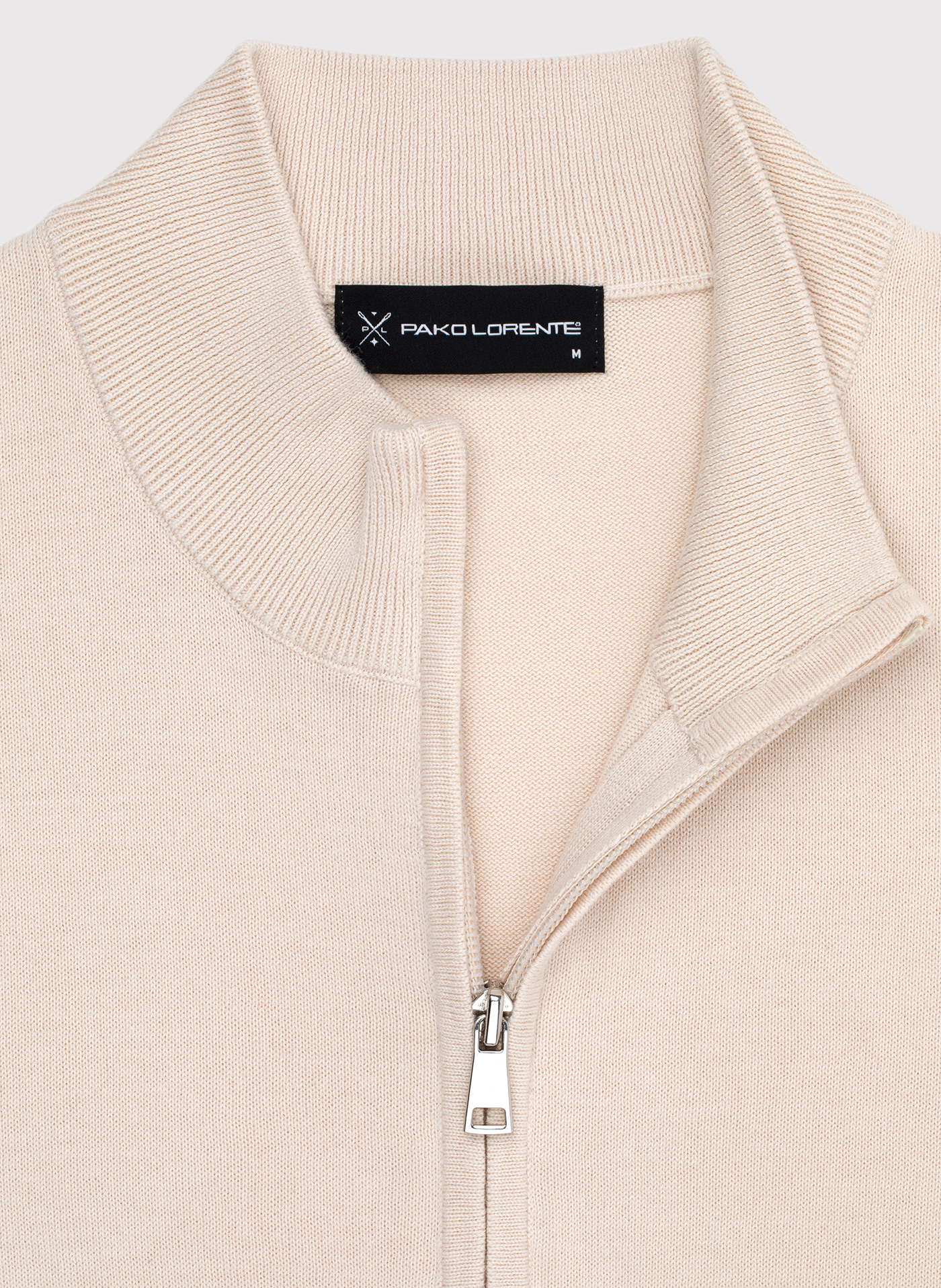 Sweter męski rozpinany w kolorze beżowym - Pako Lorente