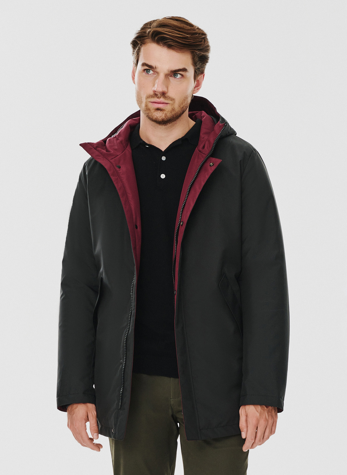 Czarna kurtka męska z kapturem - Pako Lorente