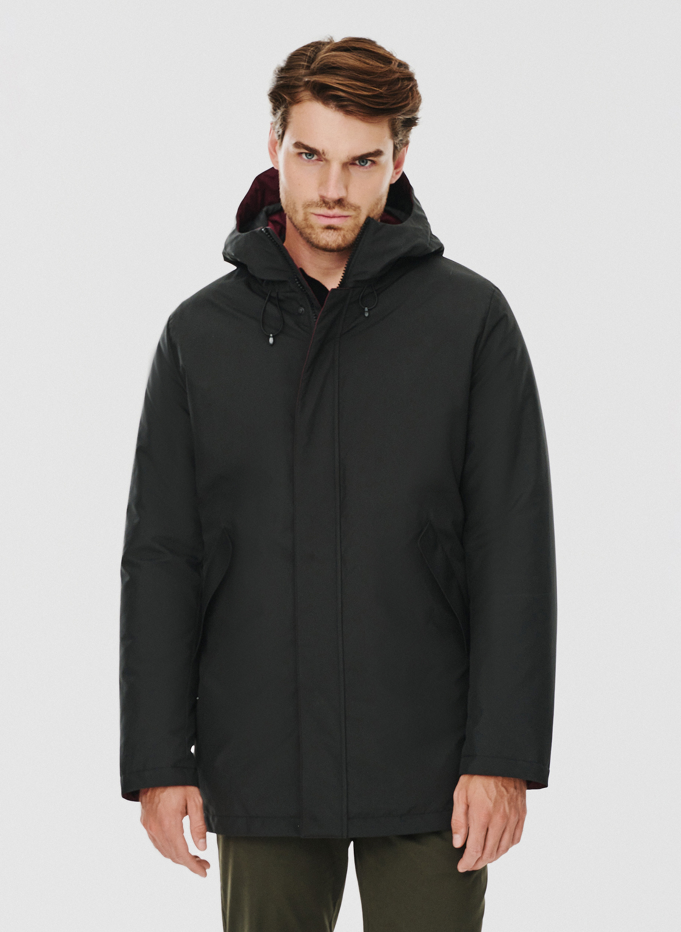Czarna kurtka męska z kapturem - Pako Lorente