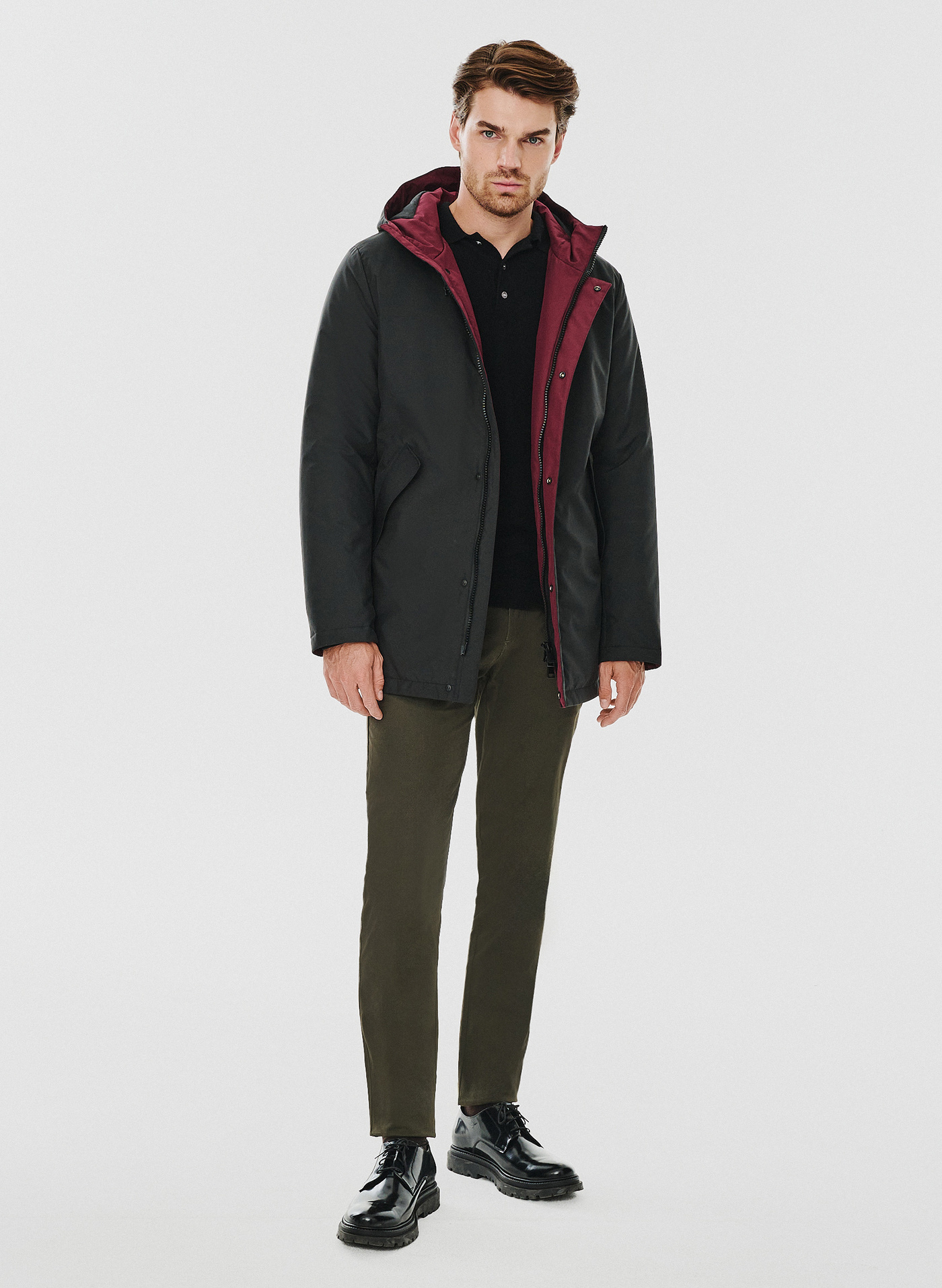 Czarna kurtka męska z kapturem - Pako Lorente