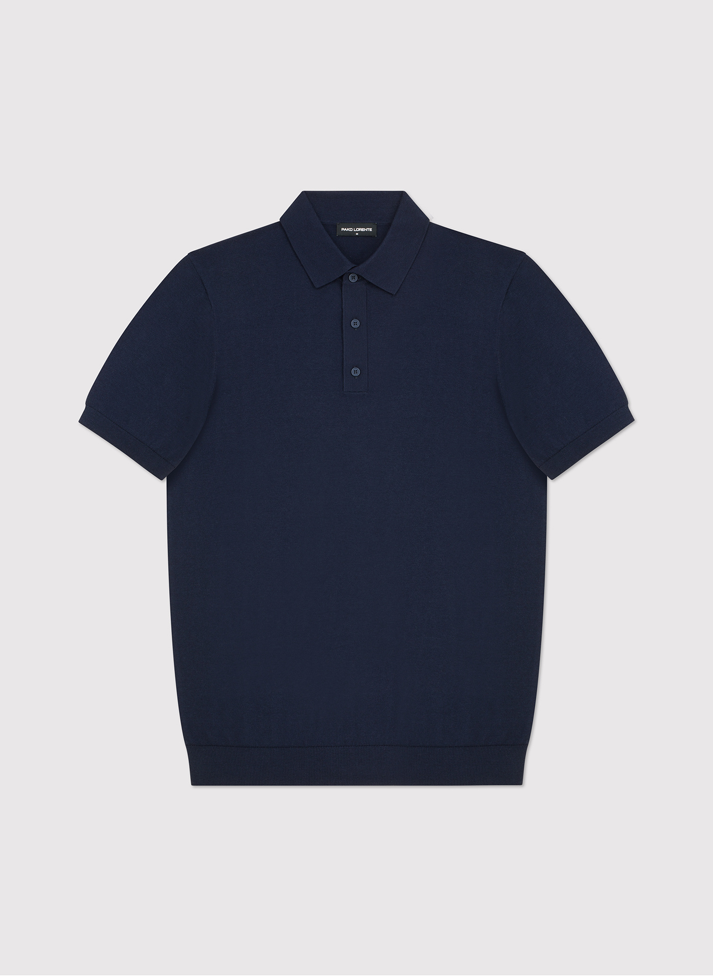 PAKO LORENTE - Granatowy swetrowy t-shirt polo - Pako Lorente