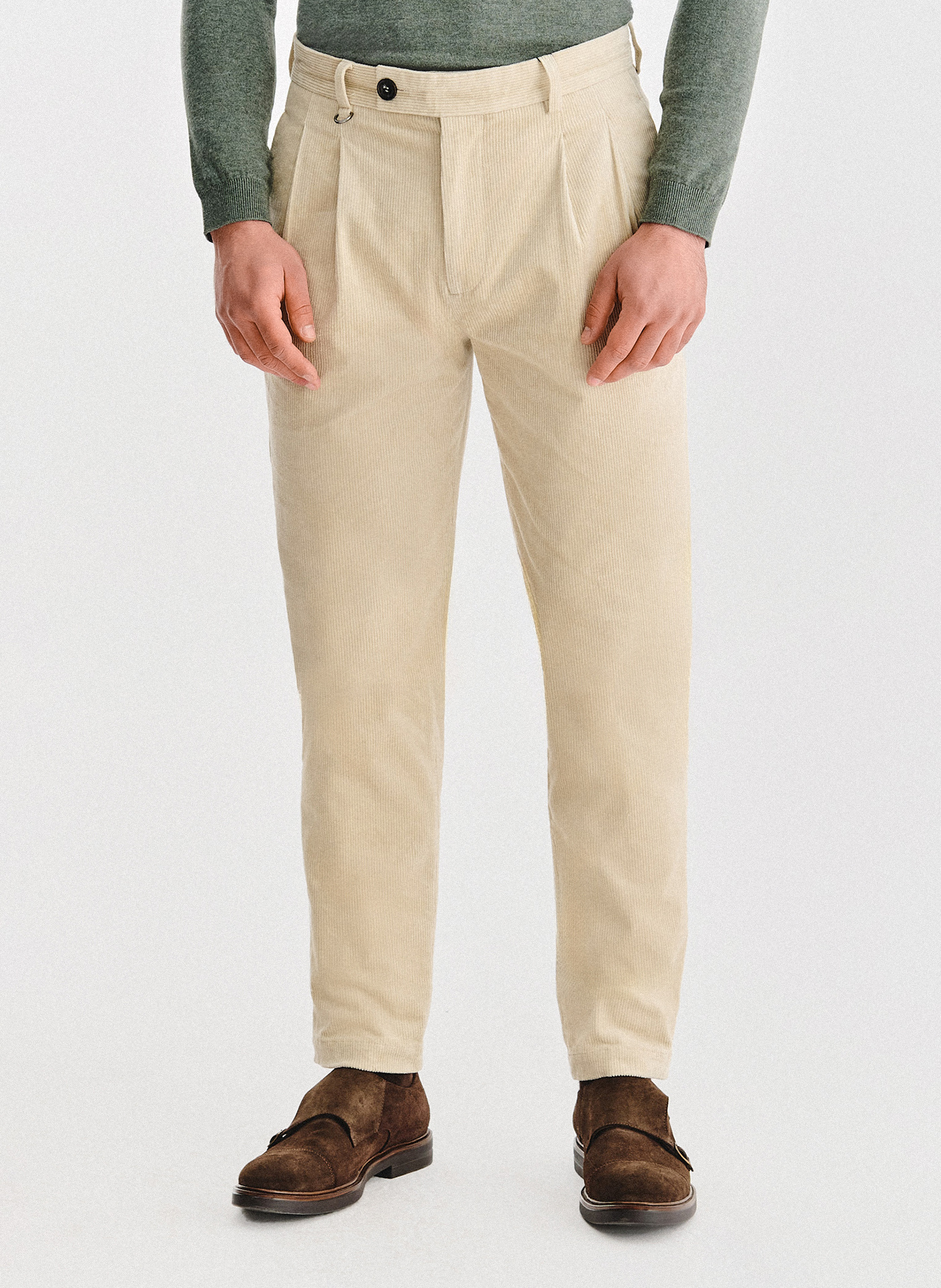 PAKO LORENTE - Beżowe spodnie z zakładkami - Pako Lorente