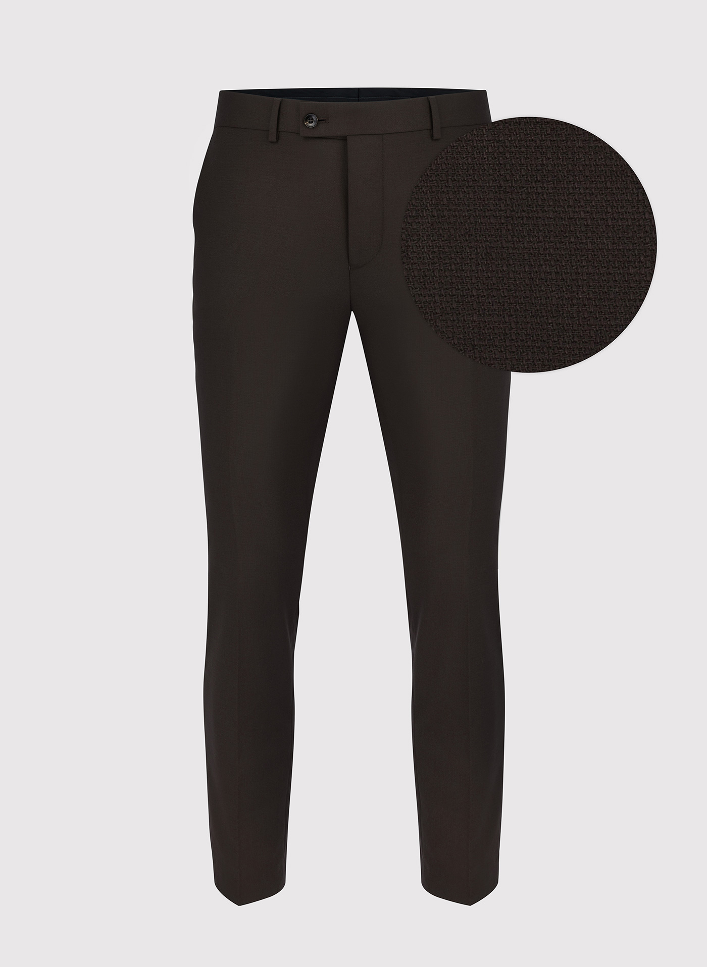 Brązowe spodnie w kant męskie - Pako Lorente