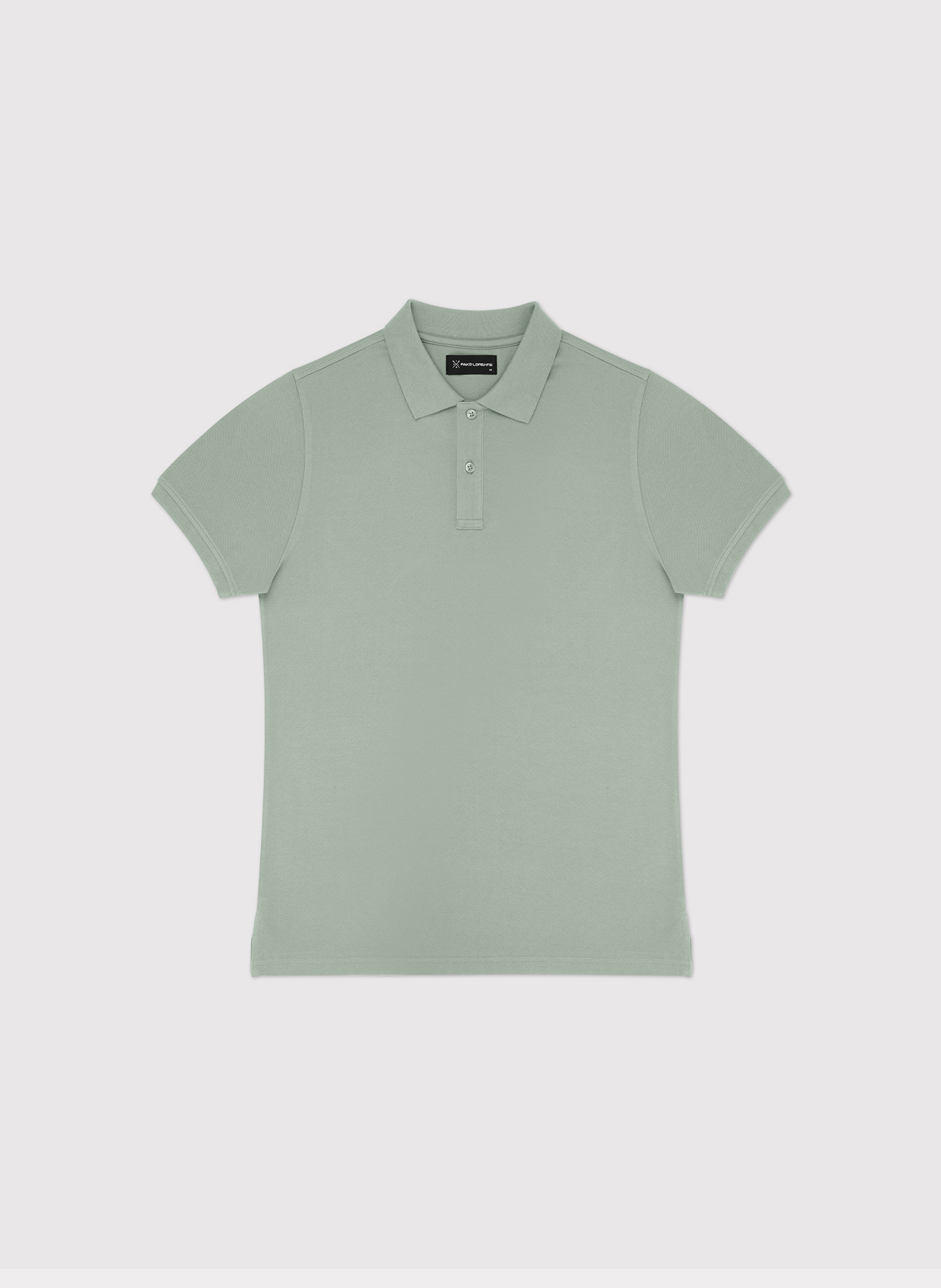 Gładki t-shirt polo w oliwkowym kolorze - Pako Lorente