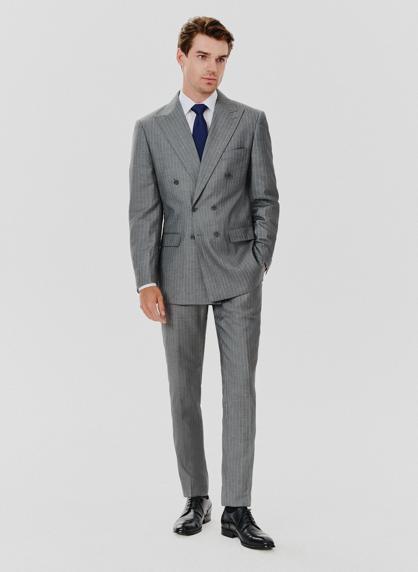 Szara marynarka garniturowa w prążek - Pako Lorente