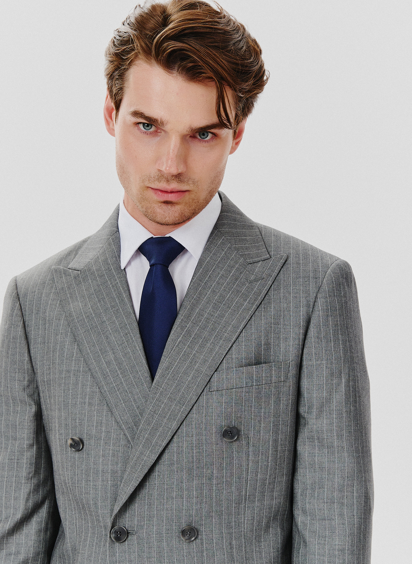 Szara marynarka garniturowa w prążek - Pako Lorente