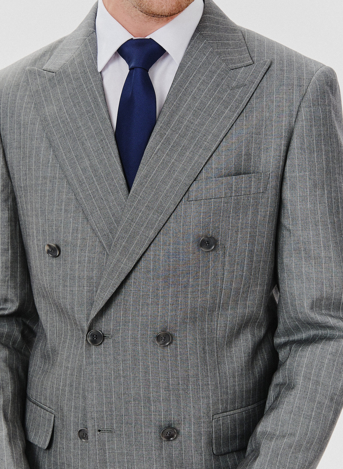 Szara marynarka garniturowa w prążek - Pako Lorente