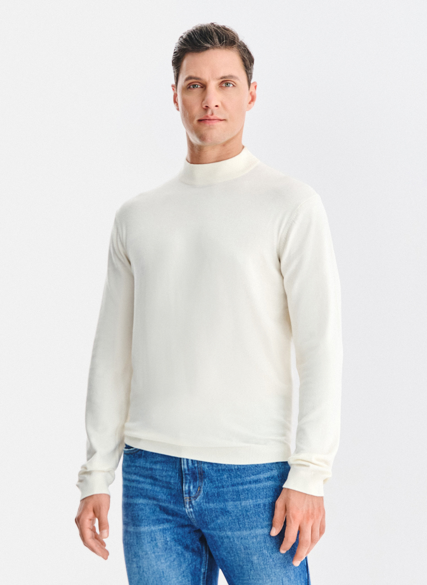 PAKO LORENTE - Półgolf męski w białym kolorze - Pako Lorente