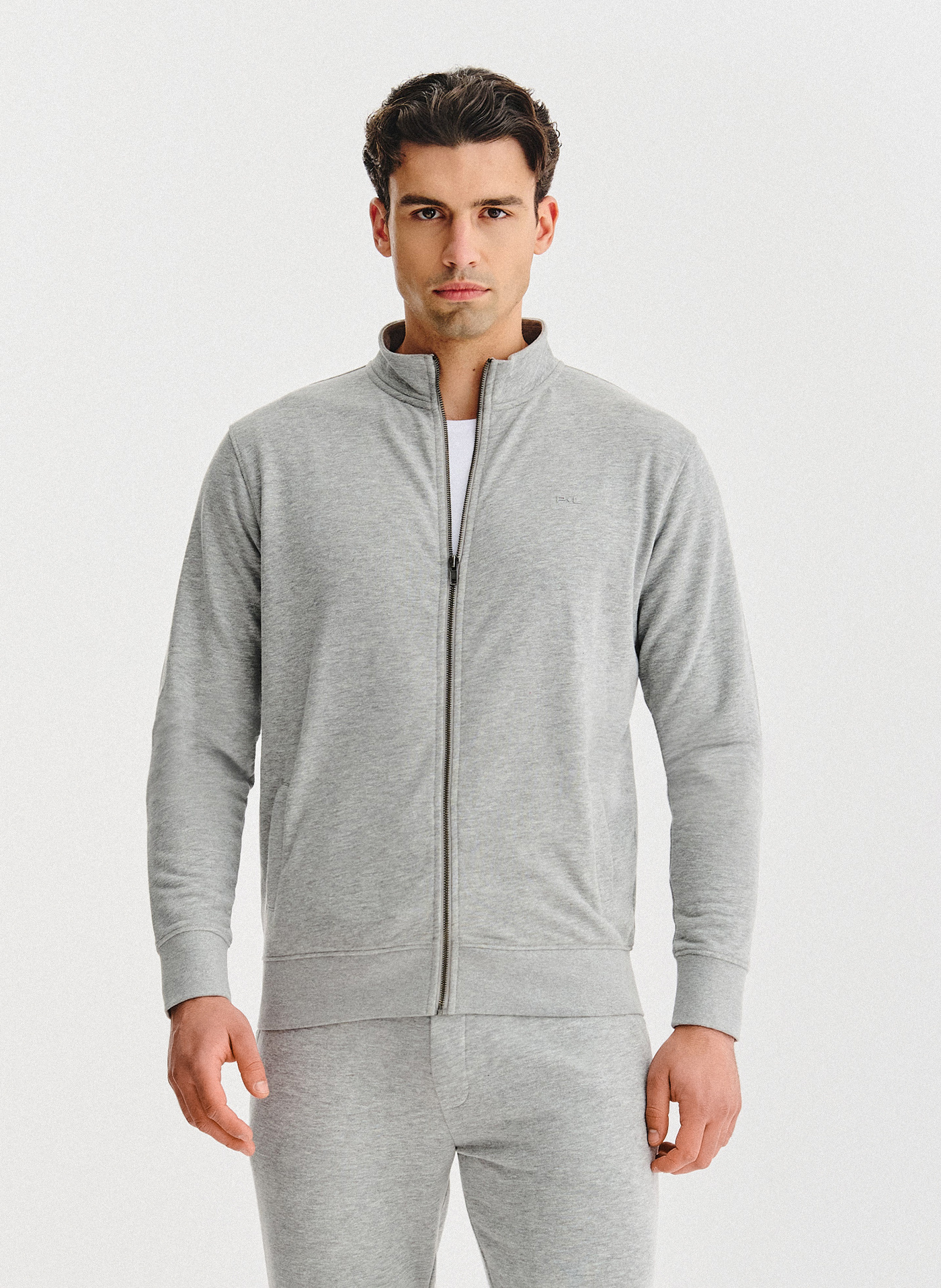 PAKO LORENTE - Szara bluza dresowa na suwak - Pako Lorente