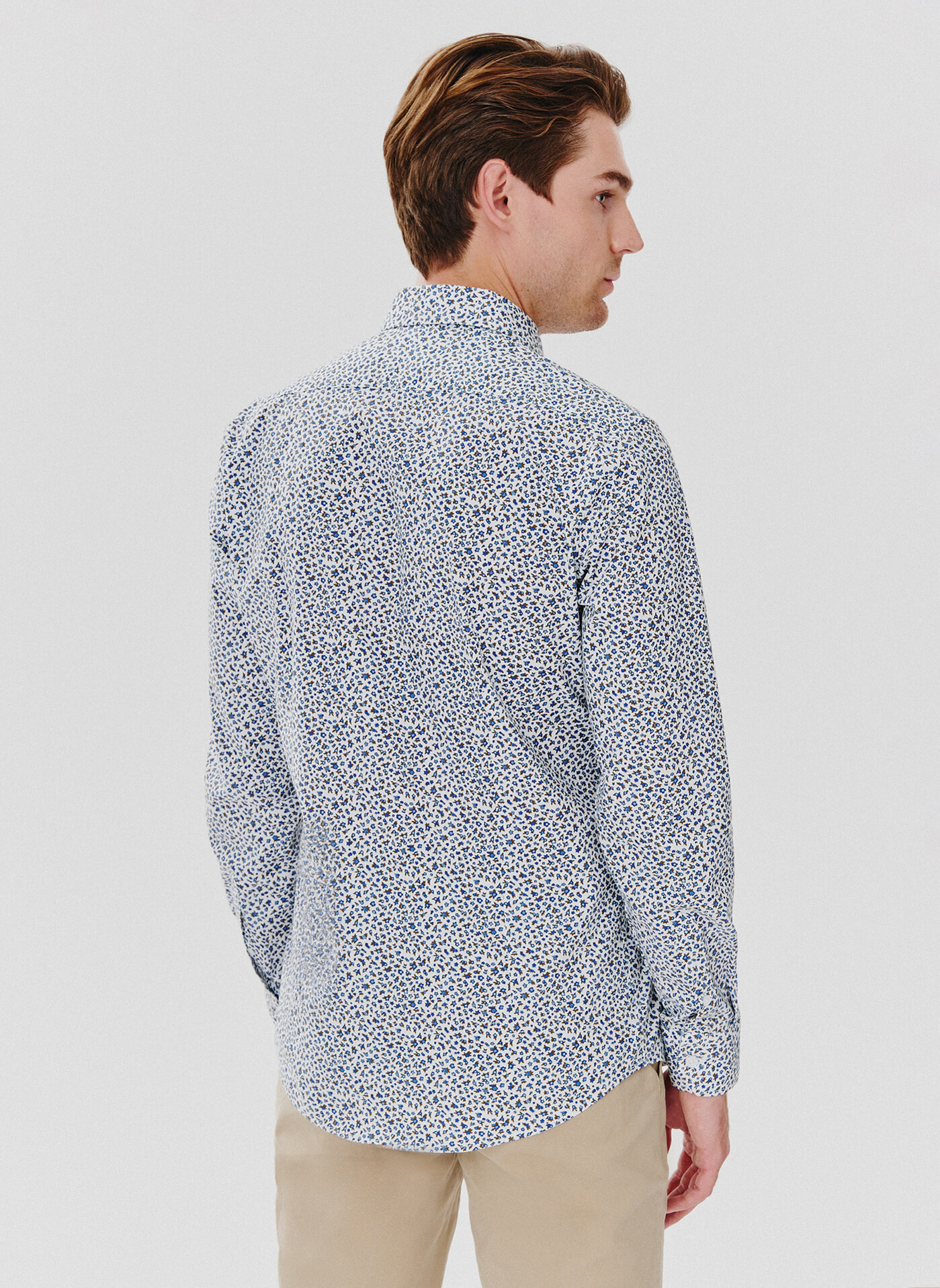 Koszula męska w kwiatki długi rękaw - Pako Lorente