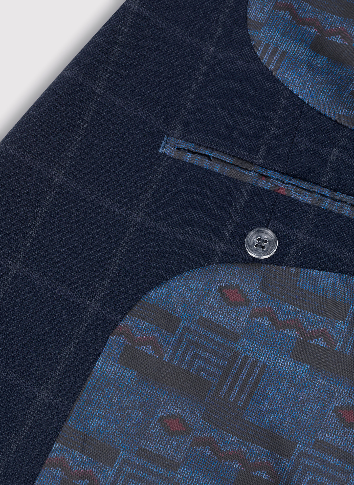 Granatowa marynarka garniturowa w kratę - Pako Lorente