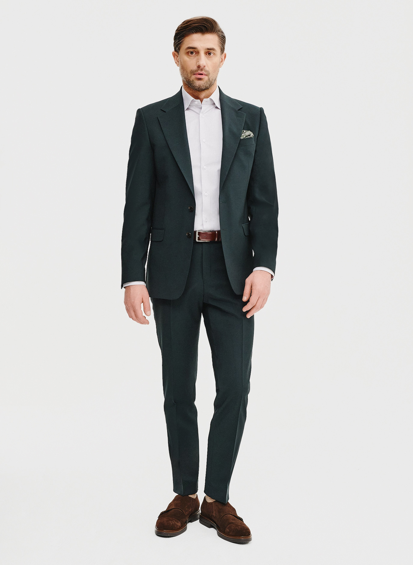 Gładka koszula męska w kolorze szaro- beżowym - Pako Lorente