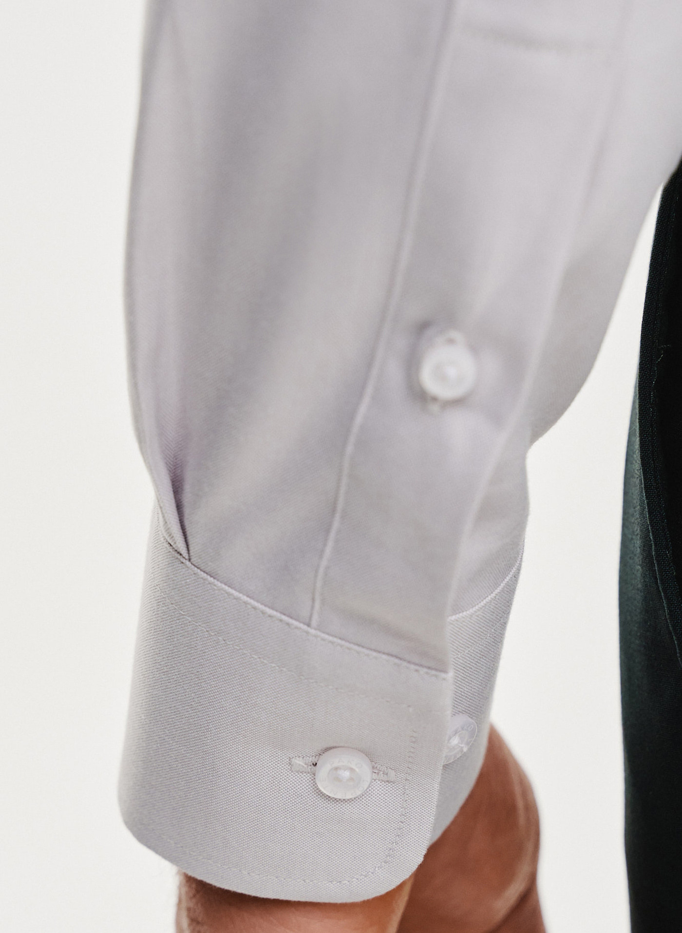 Gładka koszula męska w kolorze szaro- beżowym - Pako Lorente