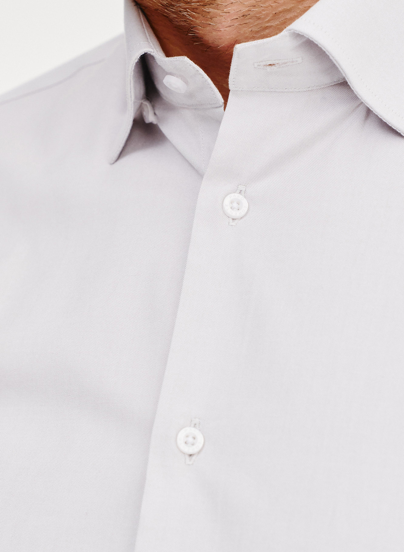 Gładka koszula męska w kolorze szaro- beżowym - Pako Lorente