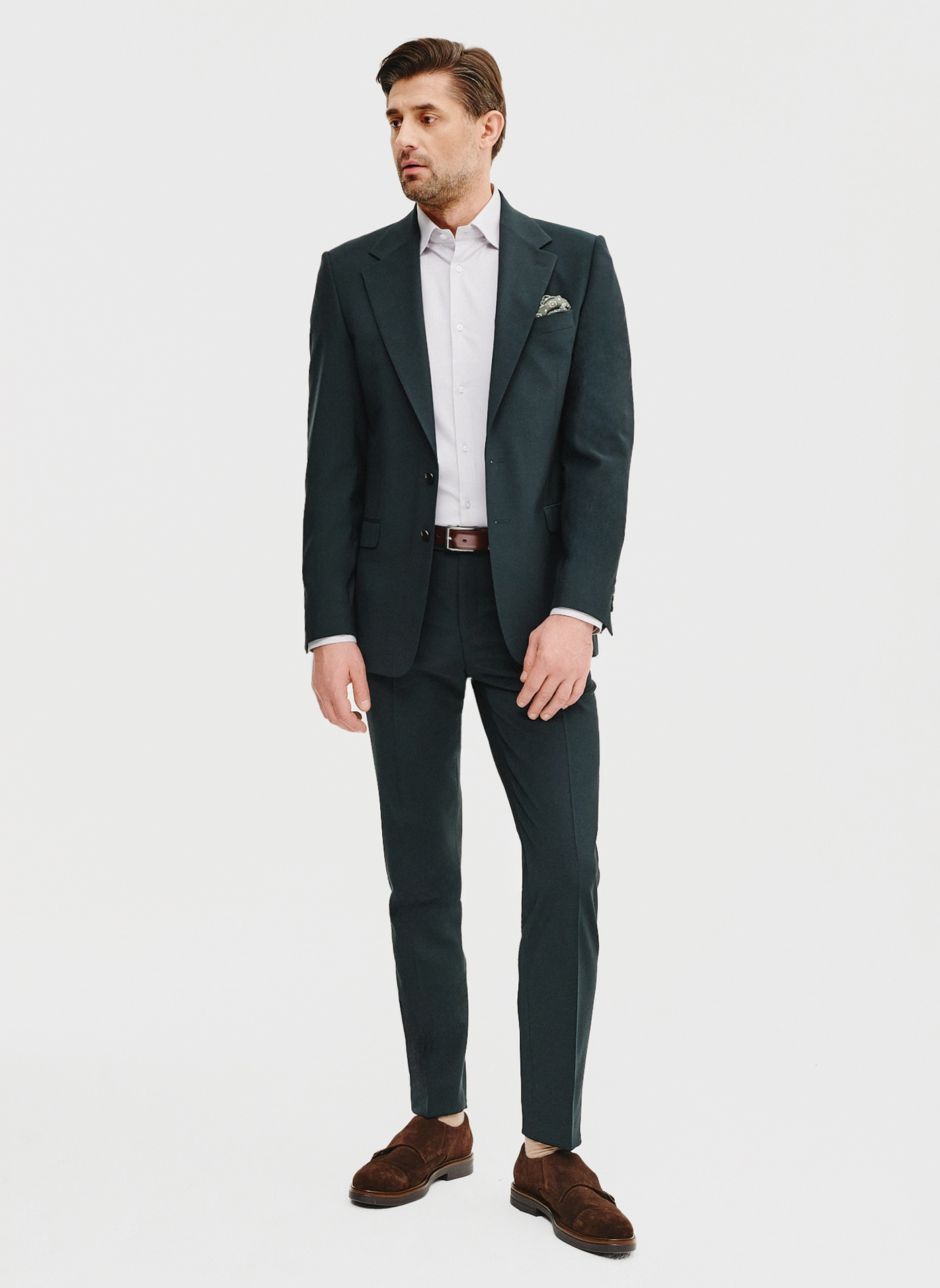 Gładka koszula męska w kolorze szaro- beżowym - Pako Lorente