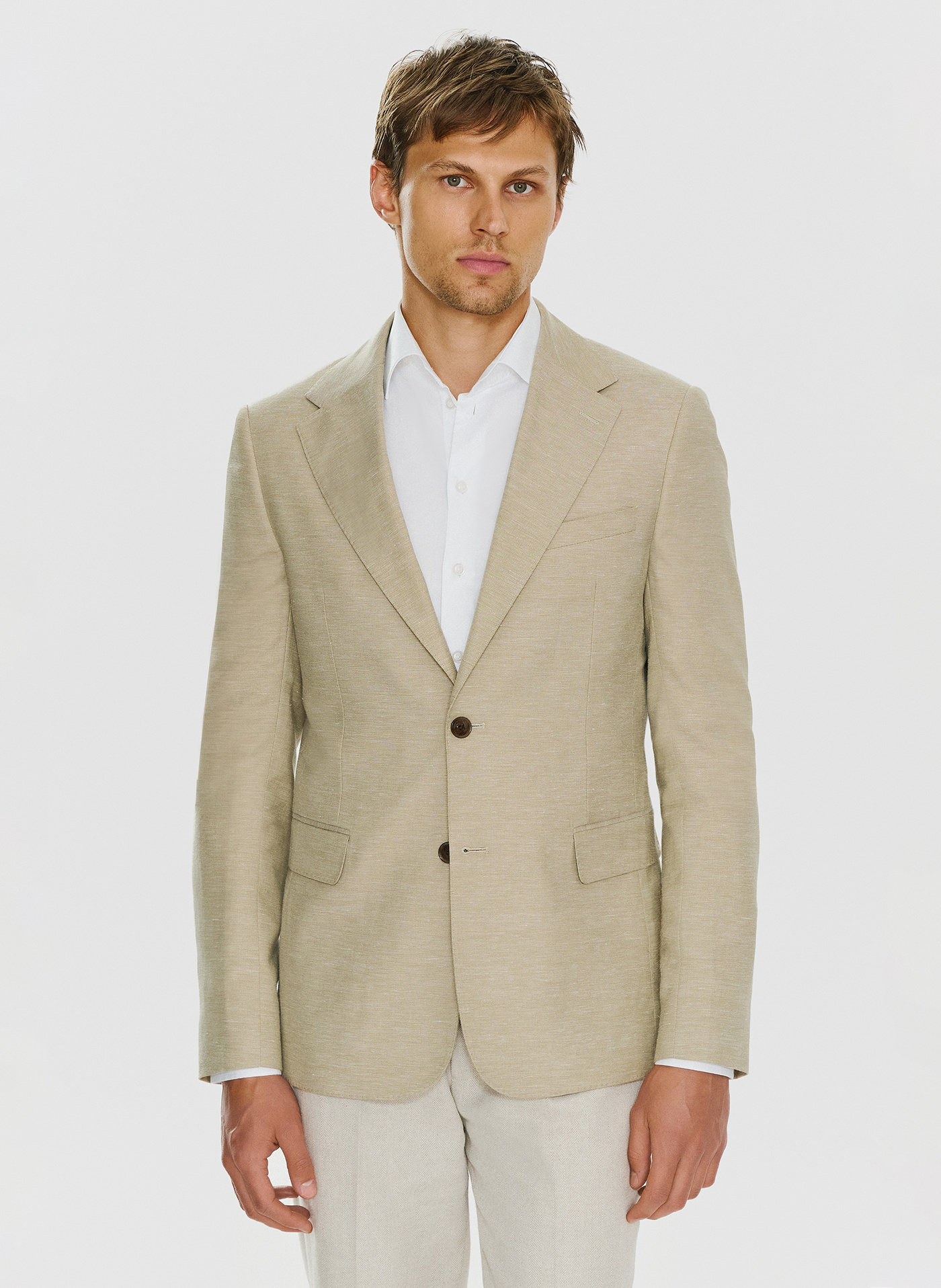 Beżowa marynarka z lnem - Pako Lorente