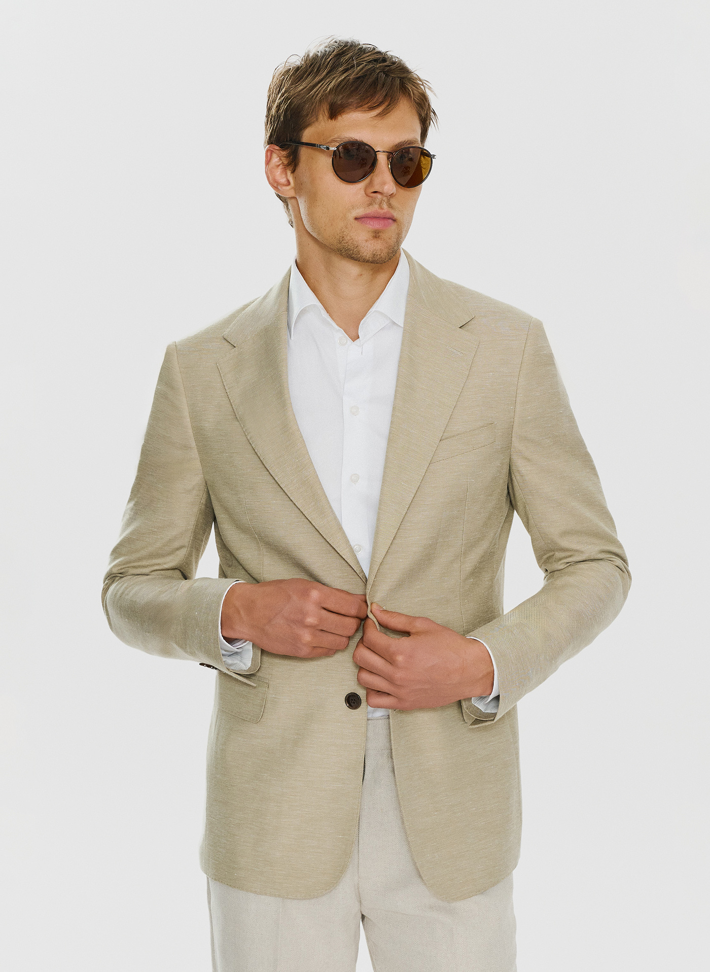 Beżowa marynarka z lnem - Pako Lorente