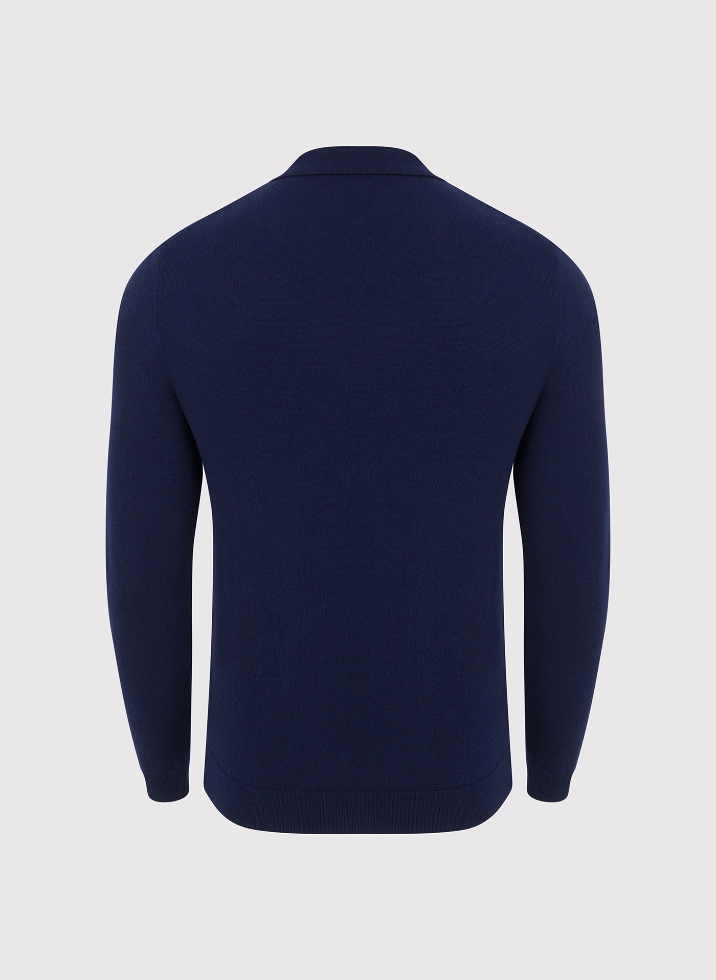Męski granatowy sweter z kołnierzykiem polo - Pako Lorente