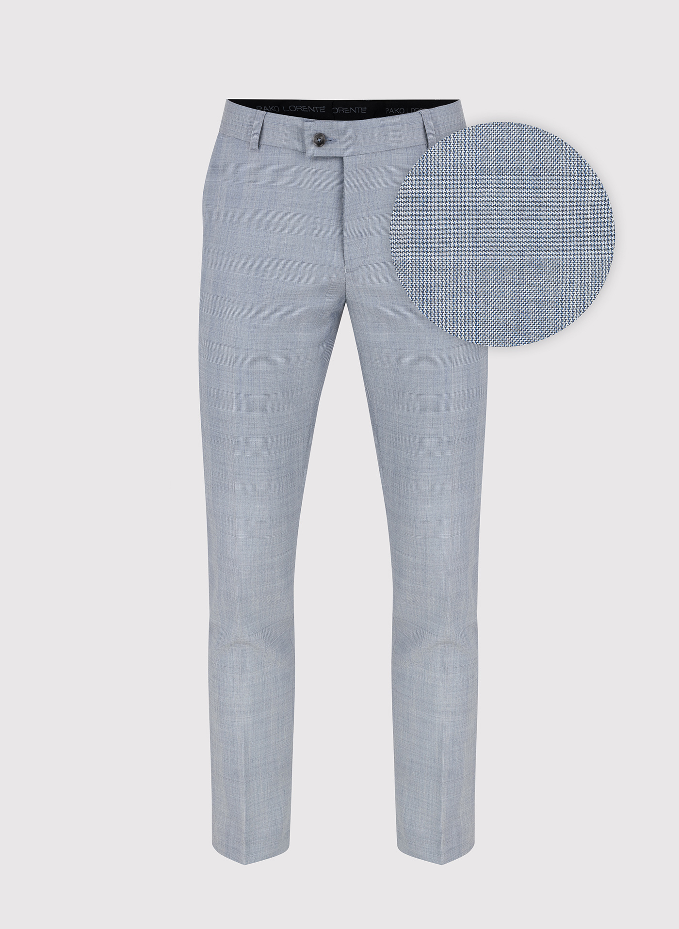 Niebieskie spodnie garniturowe w kraciasty deseń - Pako Lorente