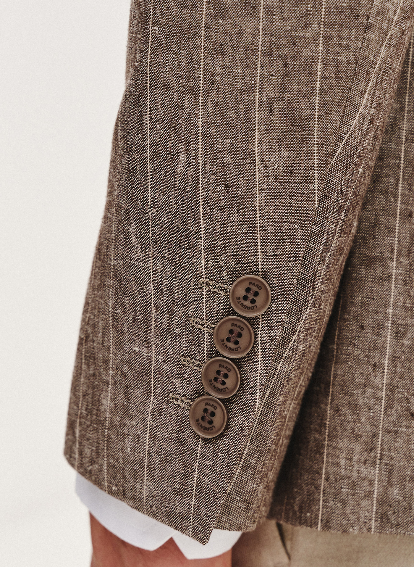 PAKO LORENTE - Marynarka męska z lnem w prążek - Pako Lorente