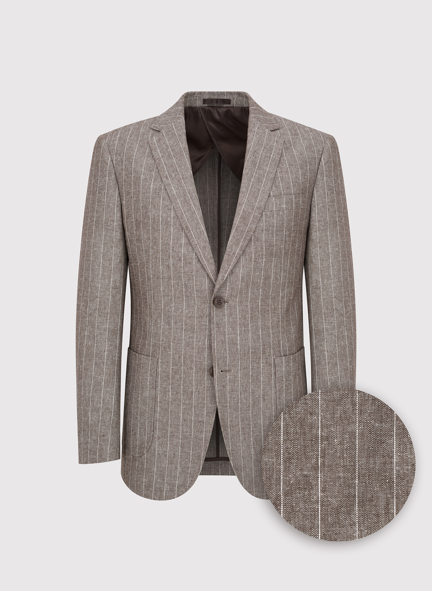 PAKO LORENTE - Marynarka męska z lnem w prążek - Pako Lorente