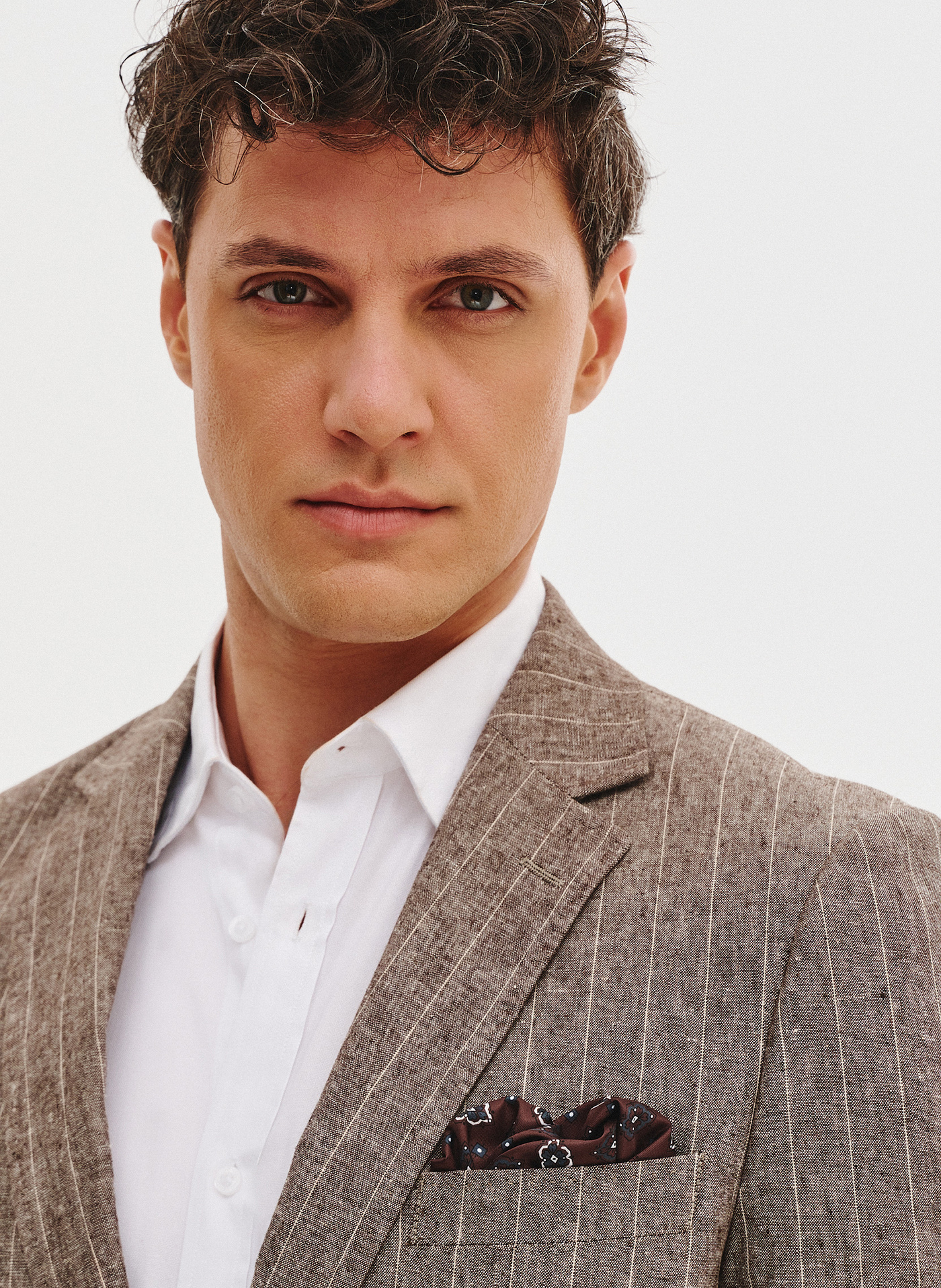 PAKO LORENTE - Marynarka męska z lnem w prążek - Pako Lorente