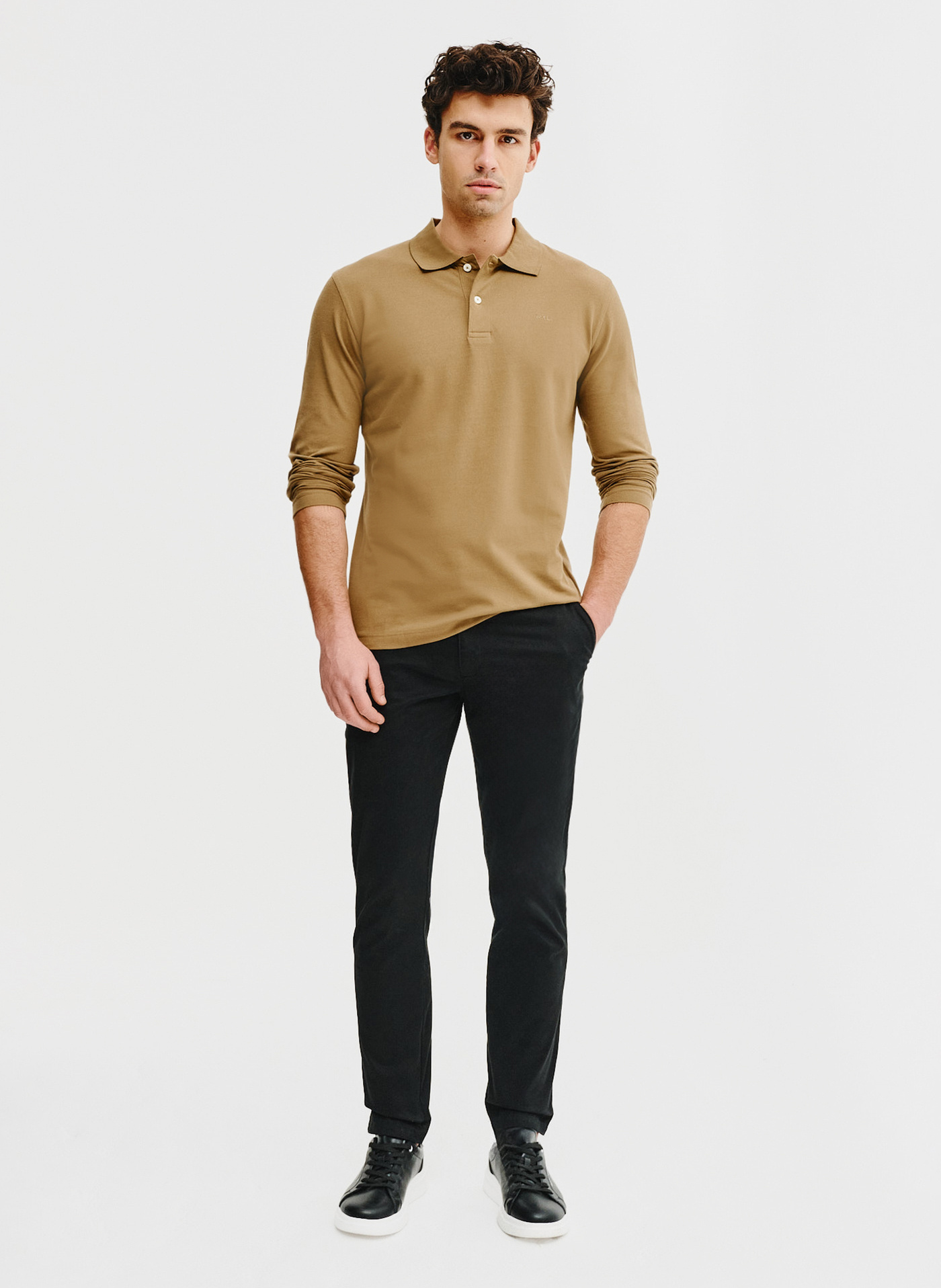 Oliwkowe polo longsleeve - Pako Lorente