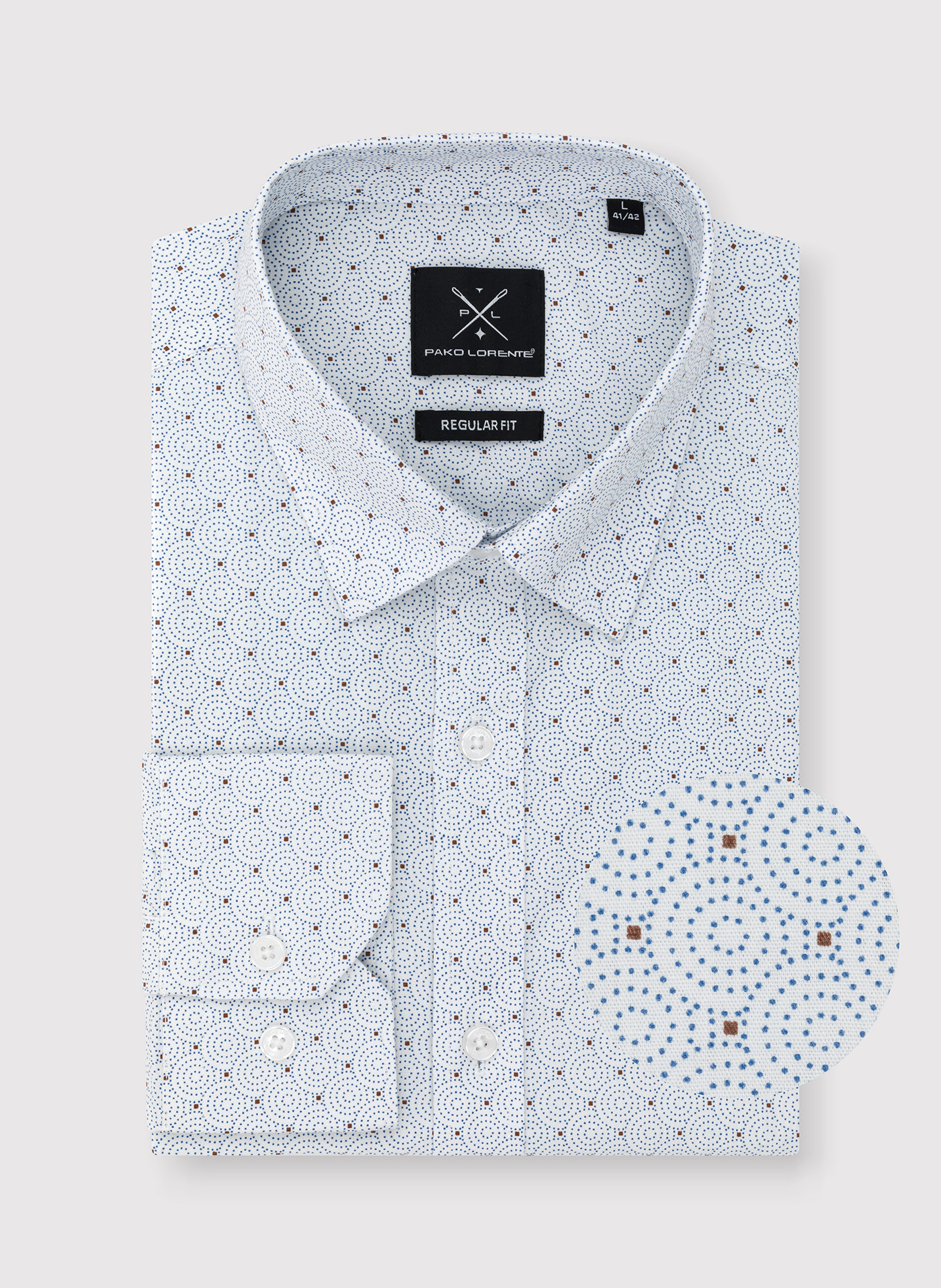 Koszula w kropki o kroju Regular P24SF-1X-004-B-R - Pako Lorente - Pako Lorente
