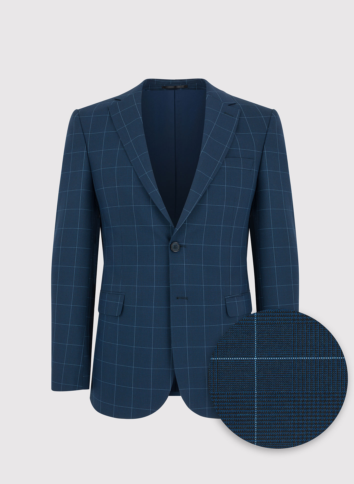 Męska marynarka garniturowa w kolorze granatowym w kratę - Pako Lorente