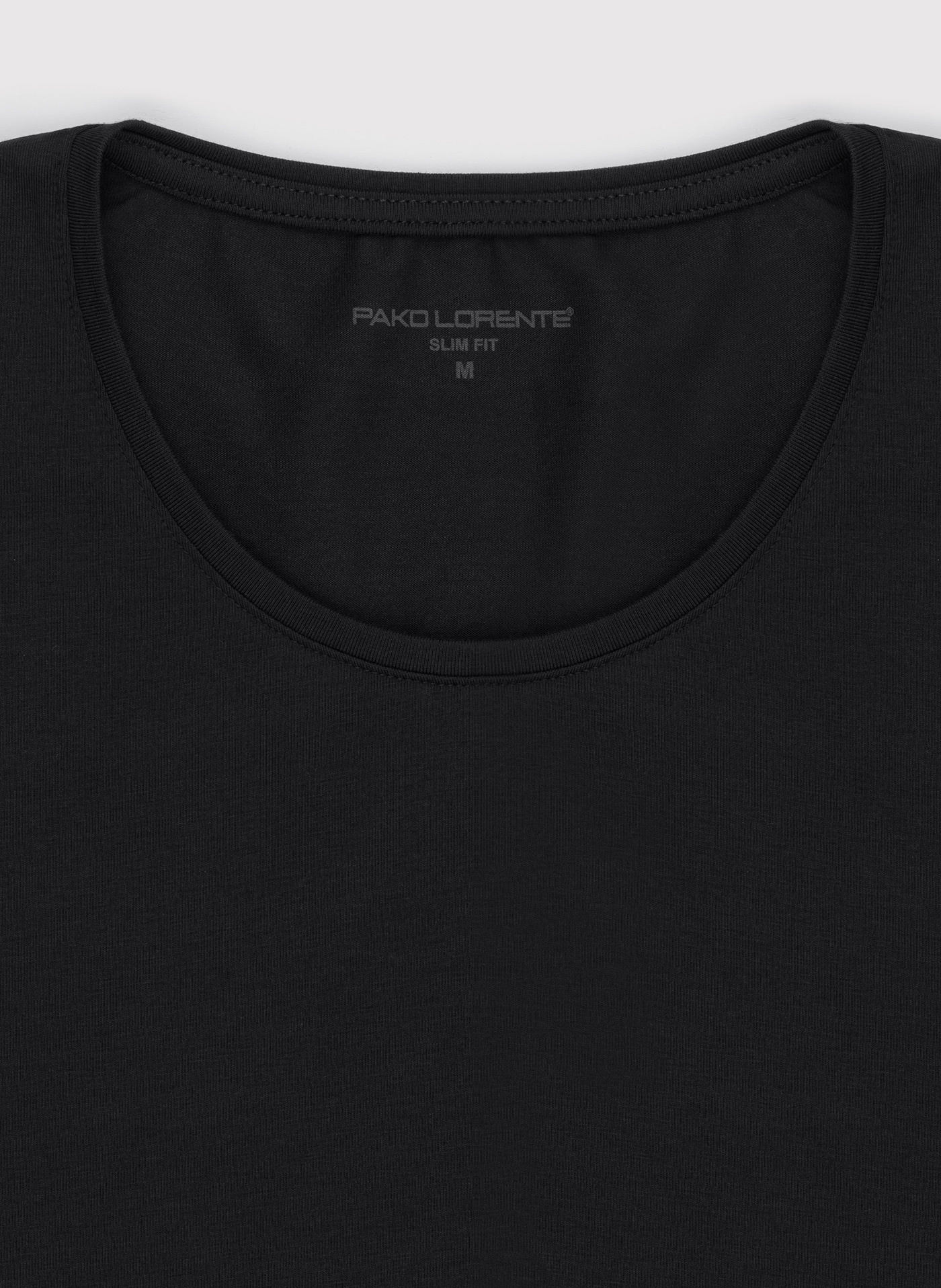 Czarny gładki T-shirt Basic - Pako Lorente