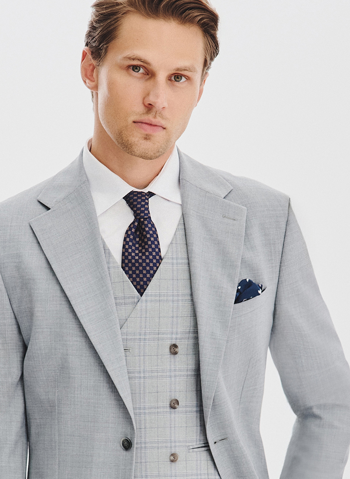 PAKO LORENTE - Gładka szara marynarka garniturowa - Pako Lorente