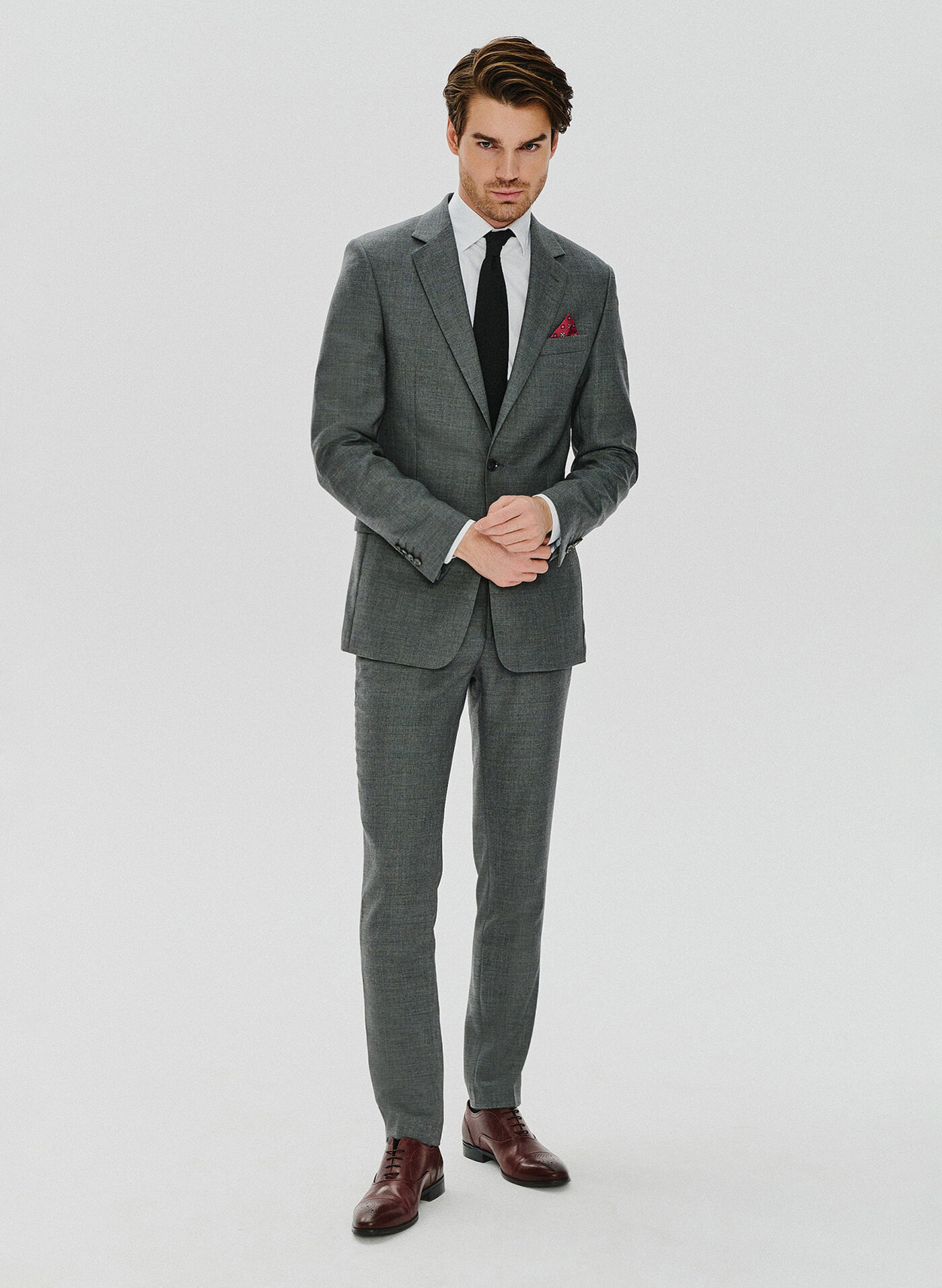 Szara wełniana marynarka garniturowa - Pako Lorente