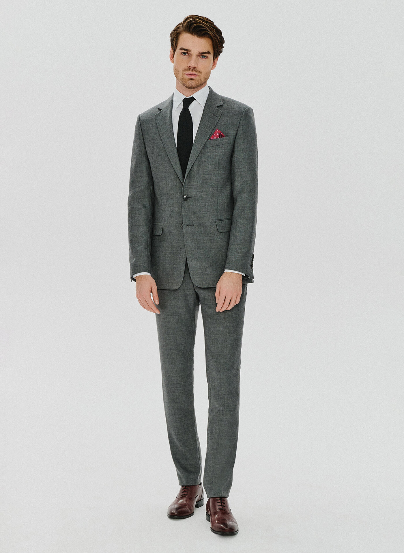 Szara wełniana marynarka garniturowa - Pako Lorente