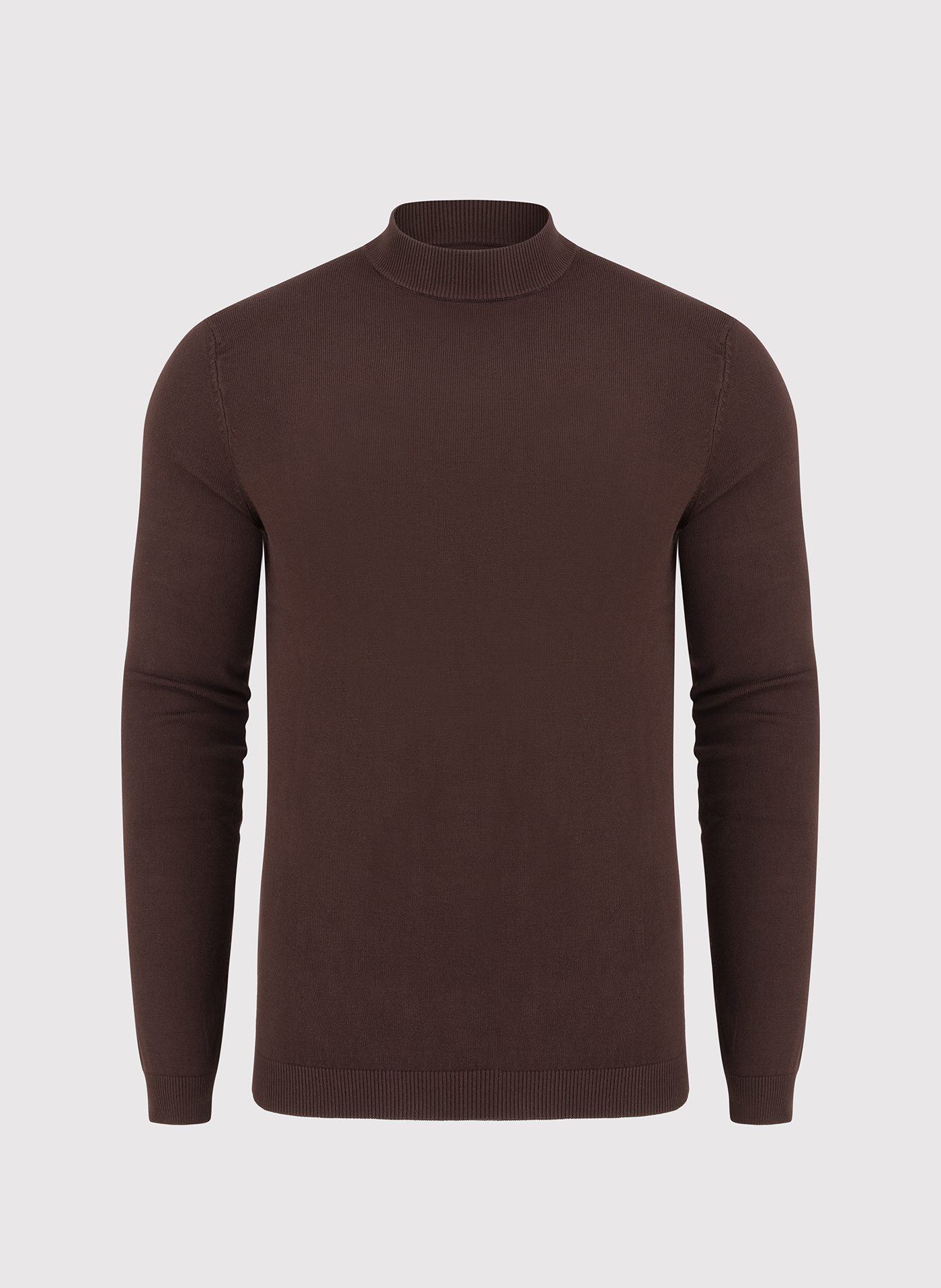 Brązowy gładki półgolf męski - Pako Lorente