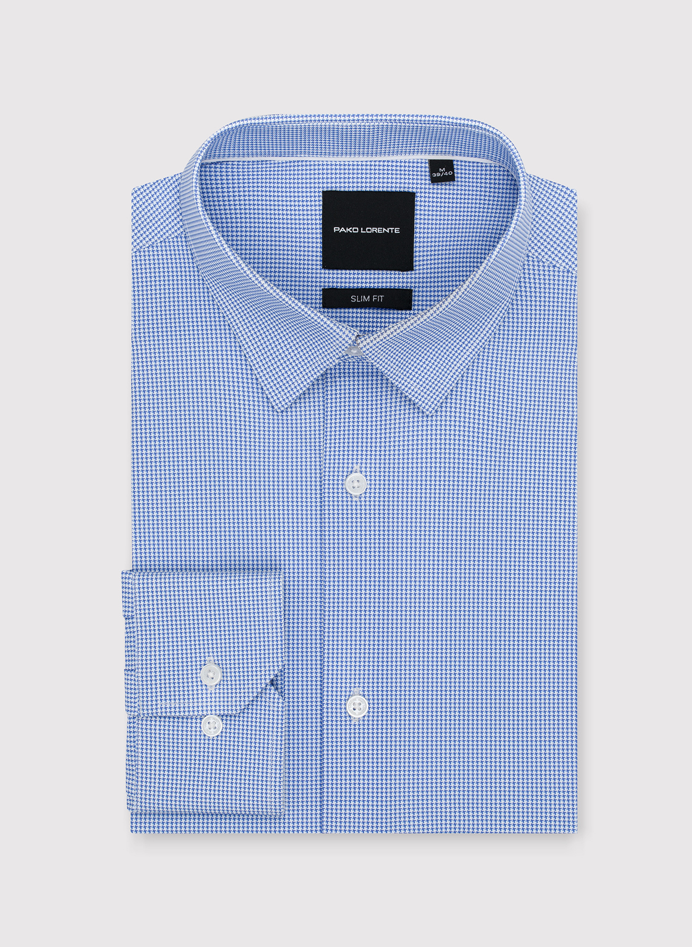 Niebieska dzianinowa koszula w pepitkę - Pako Lorente