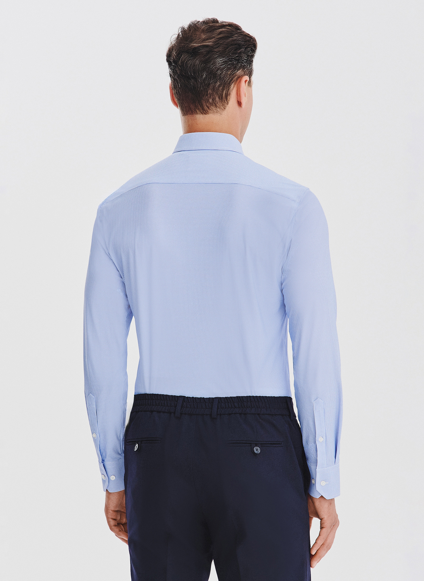 Niebieska dzianinowa koszula w pepitkę - Pako Lorente