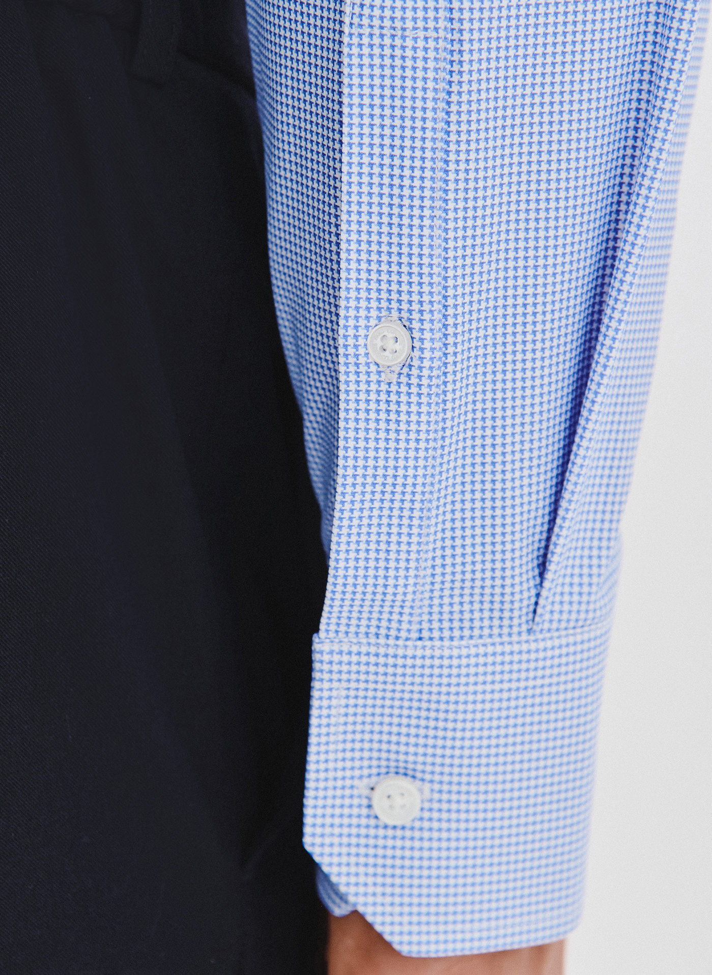 Niebieska dzianinowa koszula w pepitkę - Pako Lorente