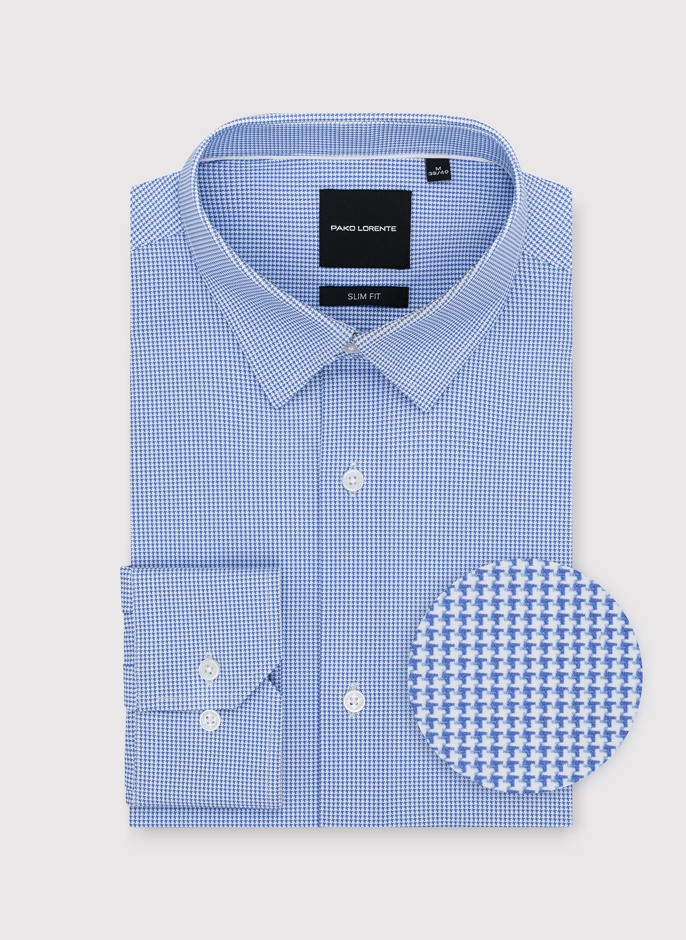 Niebieska dzianinowa koszula w pepitkę - Pako Lorente