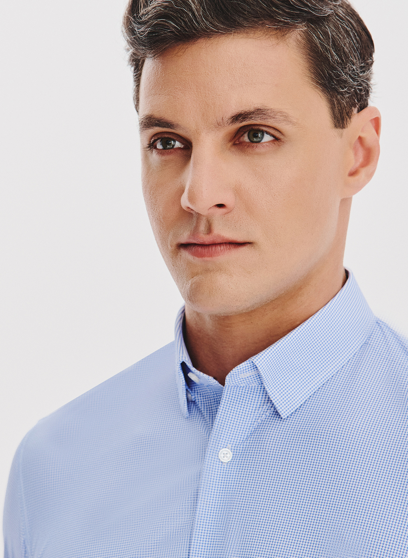 Niebieska dzianinowa koszula w pepitkę - Pako Lorente