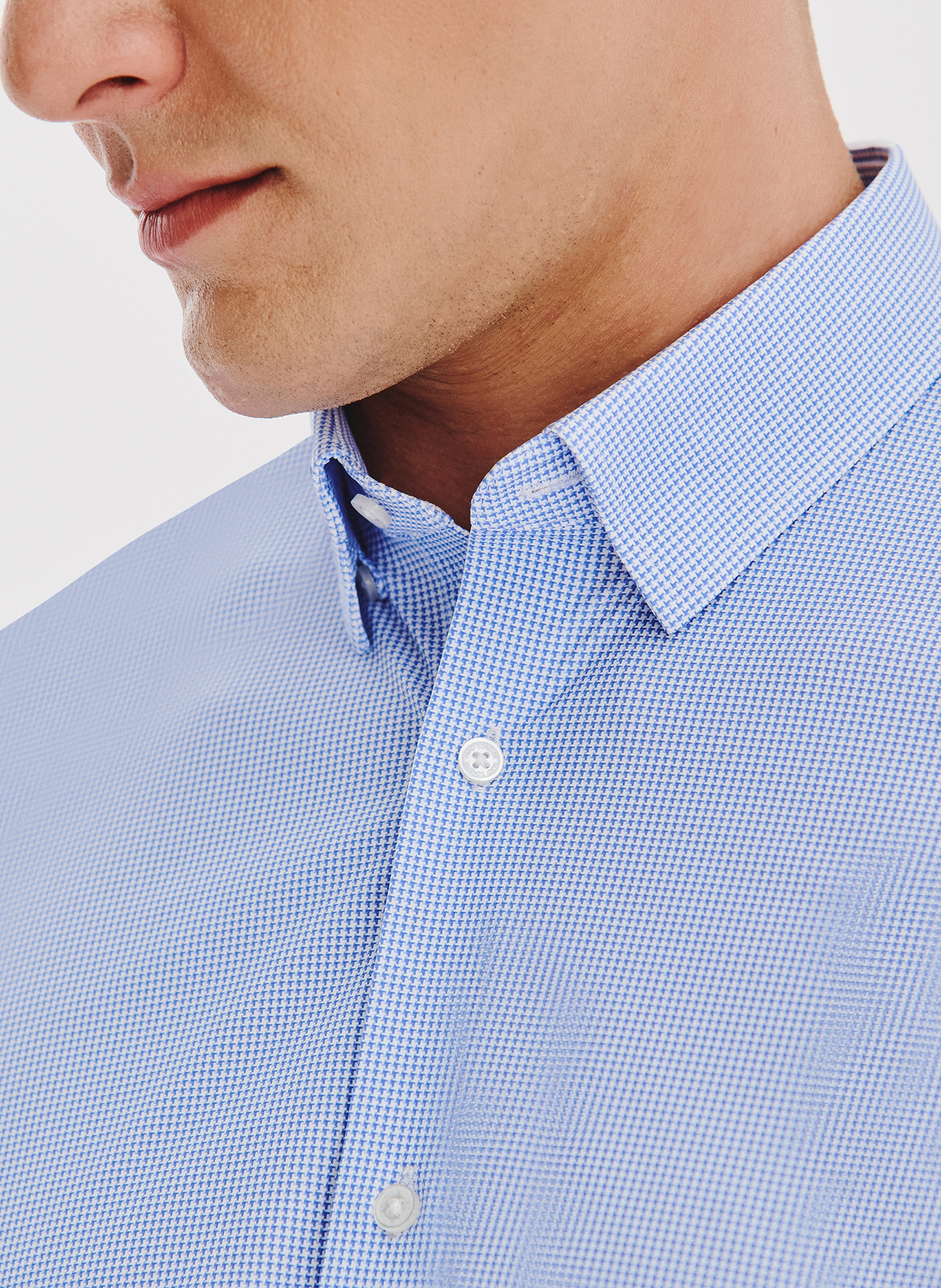 Niebieska dzianinowa koszula w pepitkę - Pako Lorente