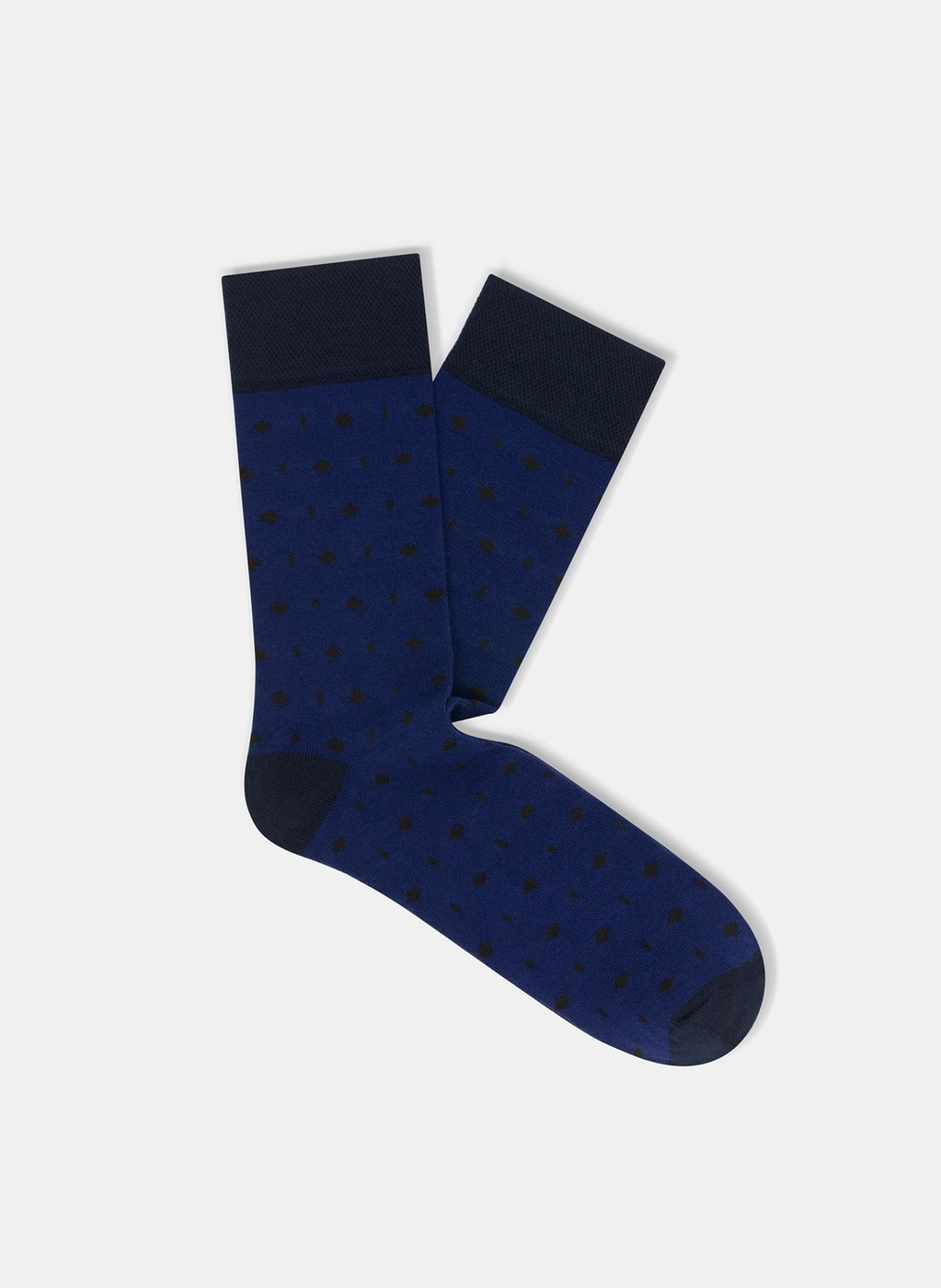 Niebieskie skarpetki w granatowe wzorki P000B-SX-511-N - Pako Lorente