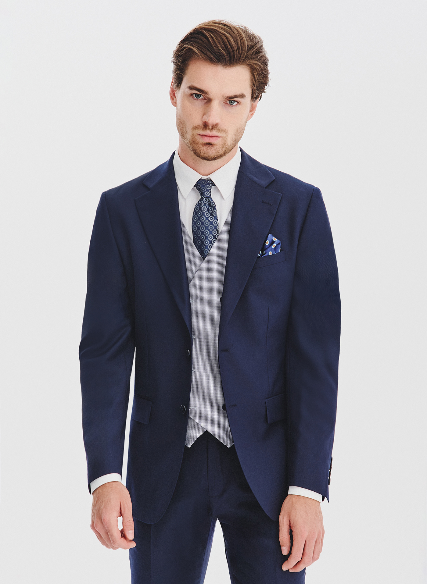 PAKO LORENTE - Granatowa marynarka garniturowa z wełną - Pako Lorente