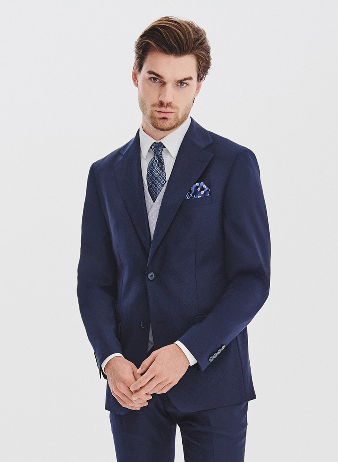 PAKO LORENTE - Granatowa marynarka garniturowa z wełną - Pako Lorente