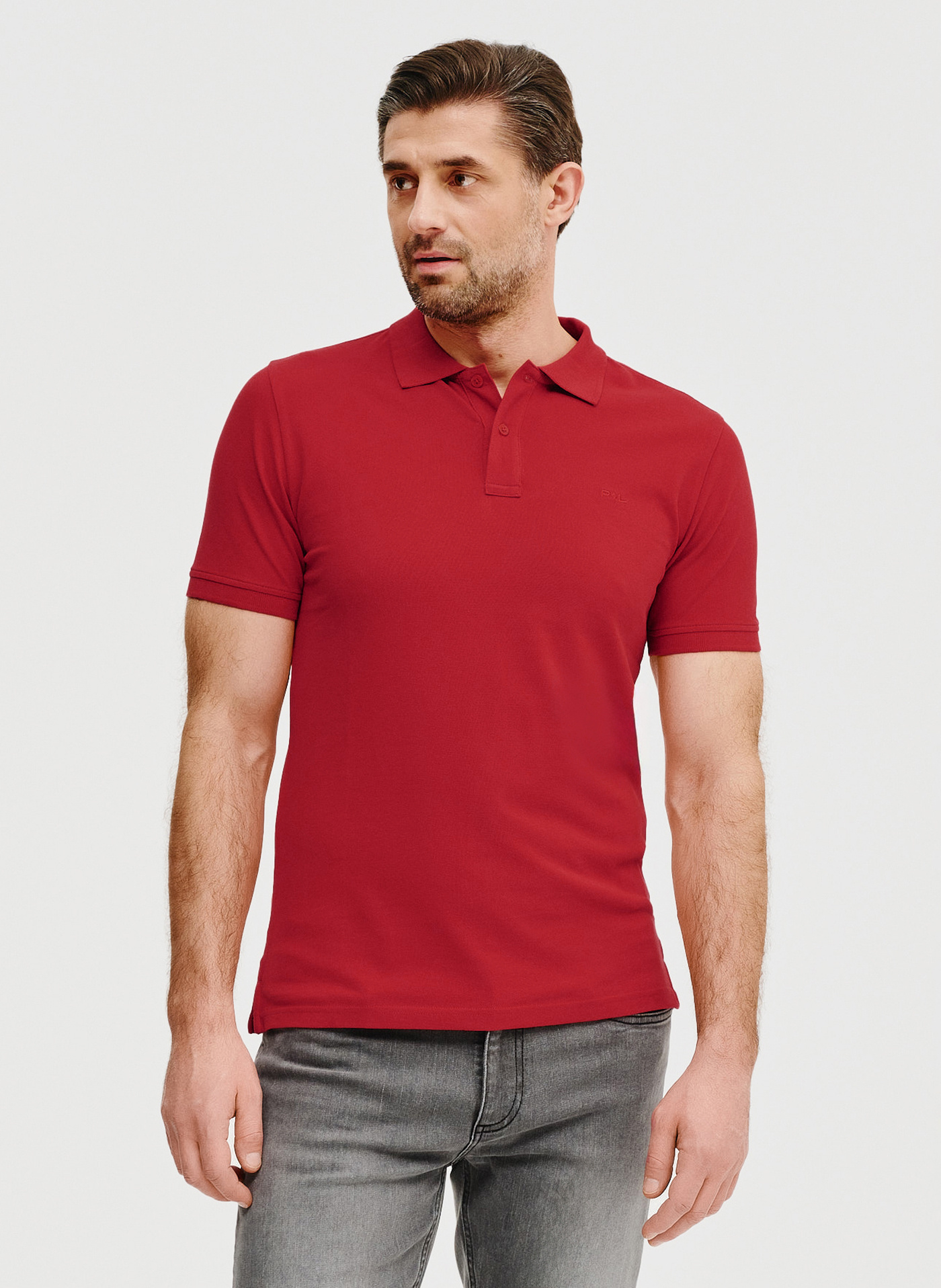 Gładki t-shirt polo w czerwonym kolorze - Pako Lorente